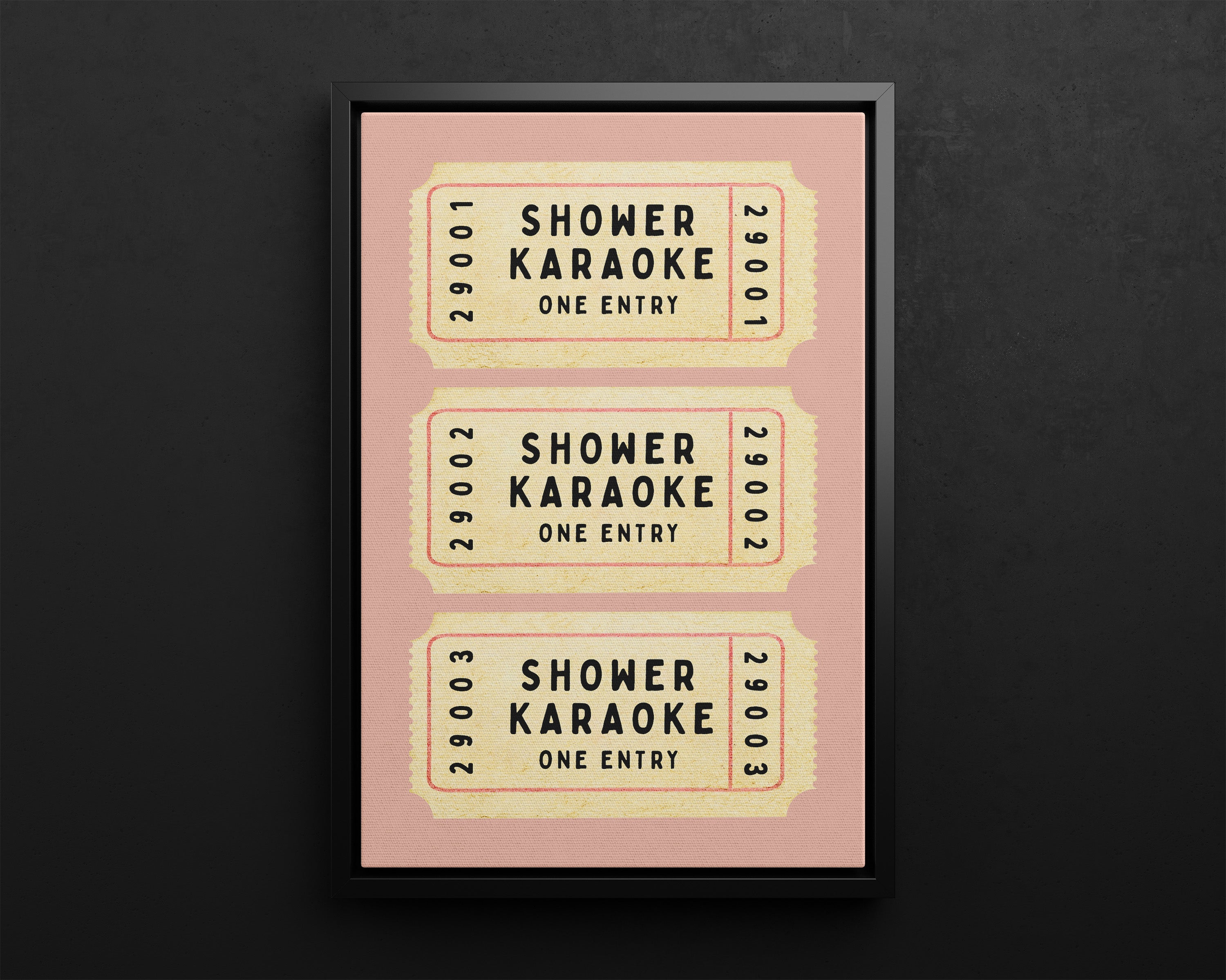 Framed Canvas - Shower Karaoke Admit Ticket