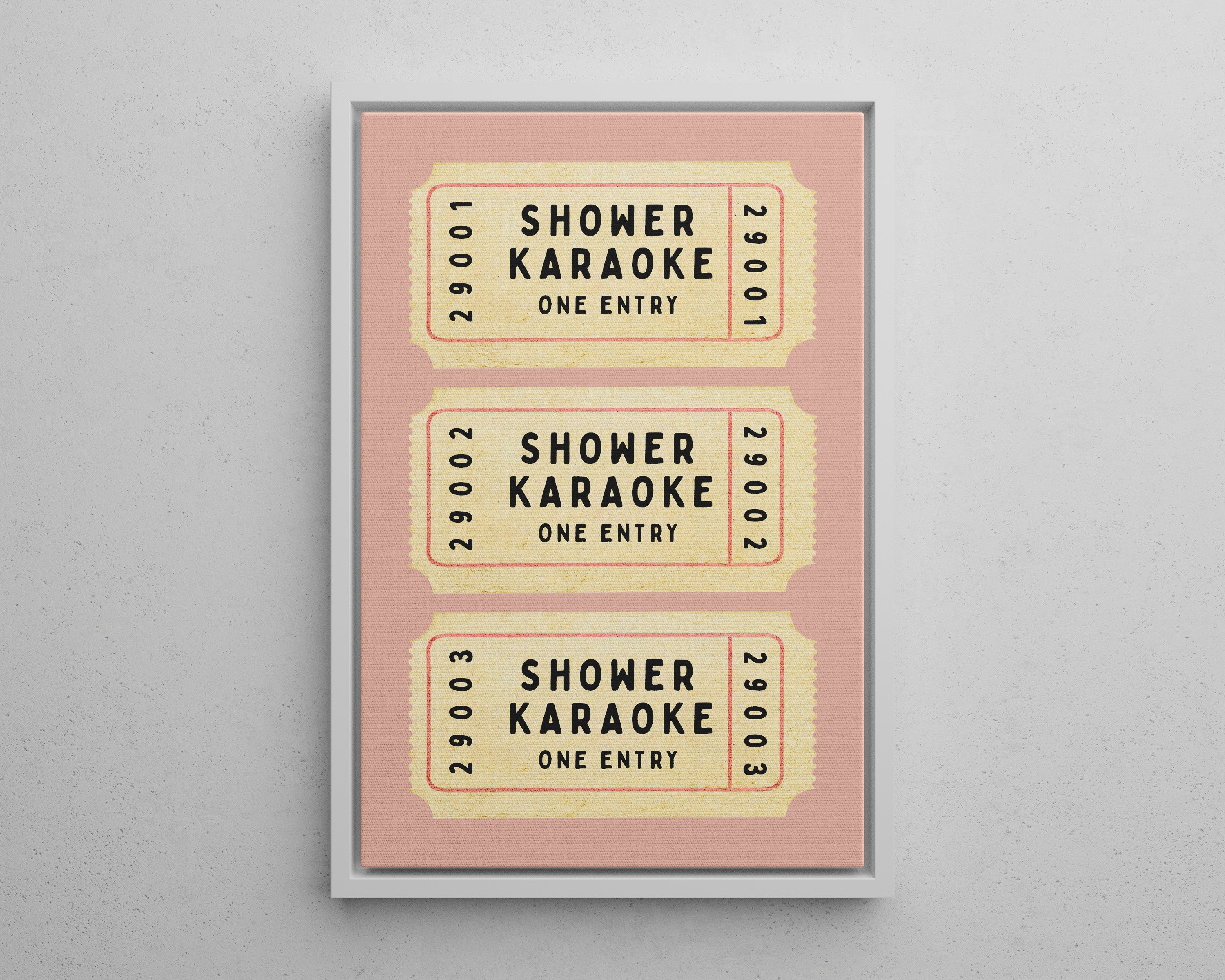 Framed Canvas - Shower Karaoke Admit Ticket