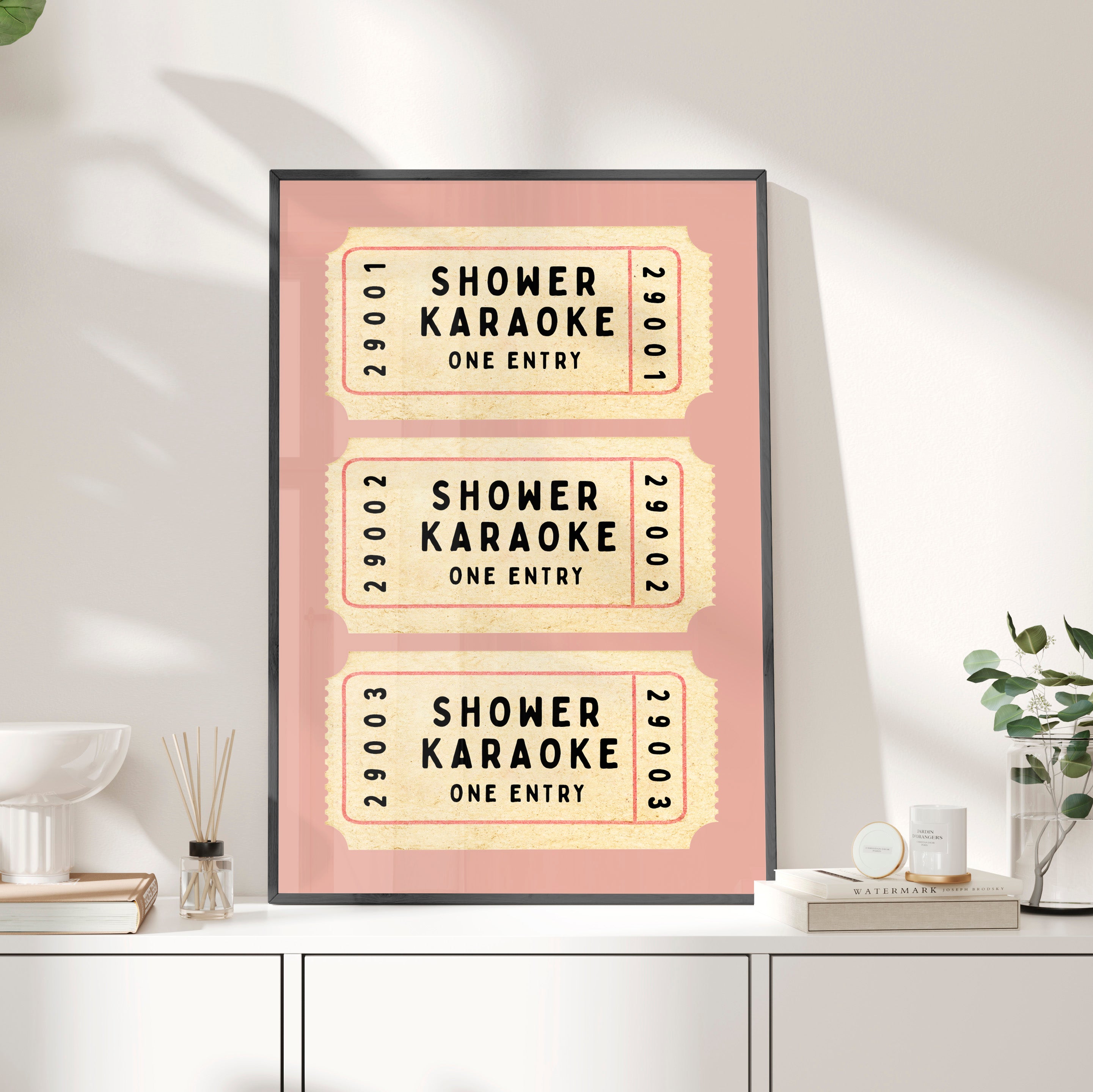 Framed Paper Print - Shower Karaoke Admit Ticket