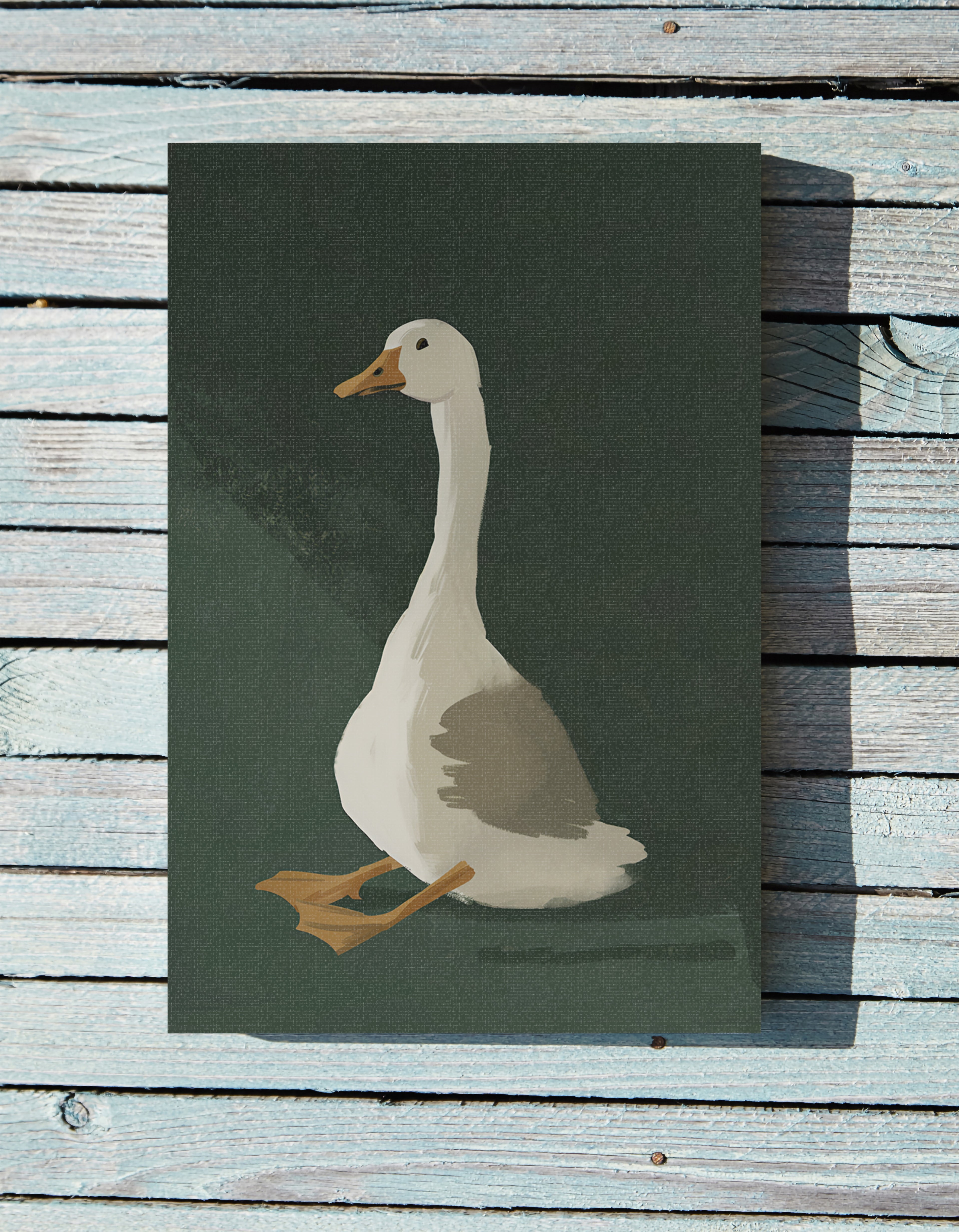 .75" Matte Canvas - Sitting Goose in Spotlight