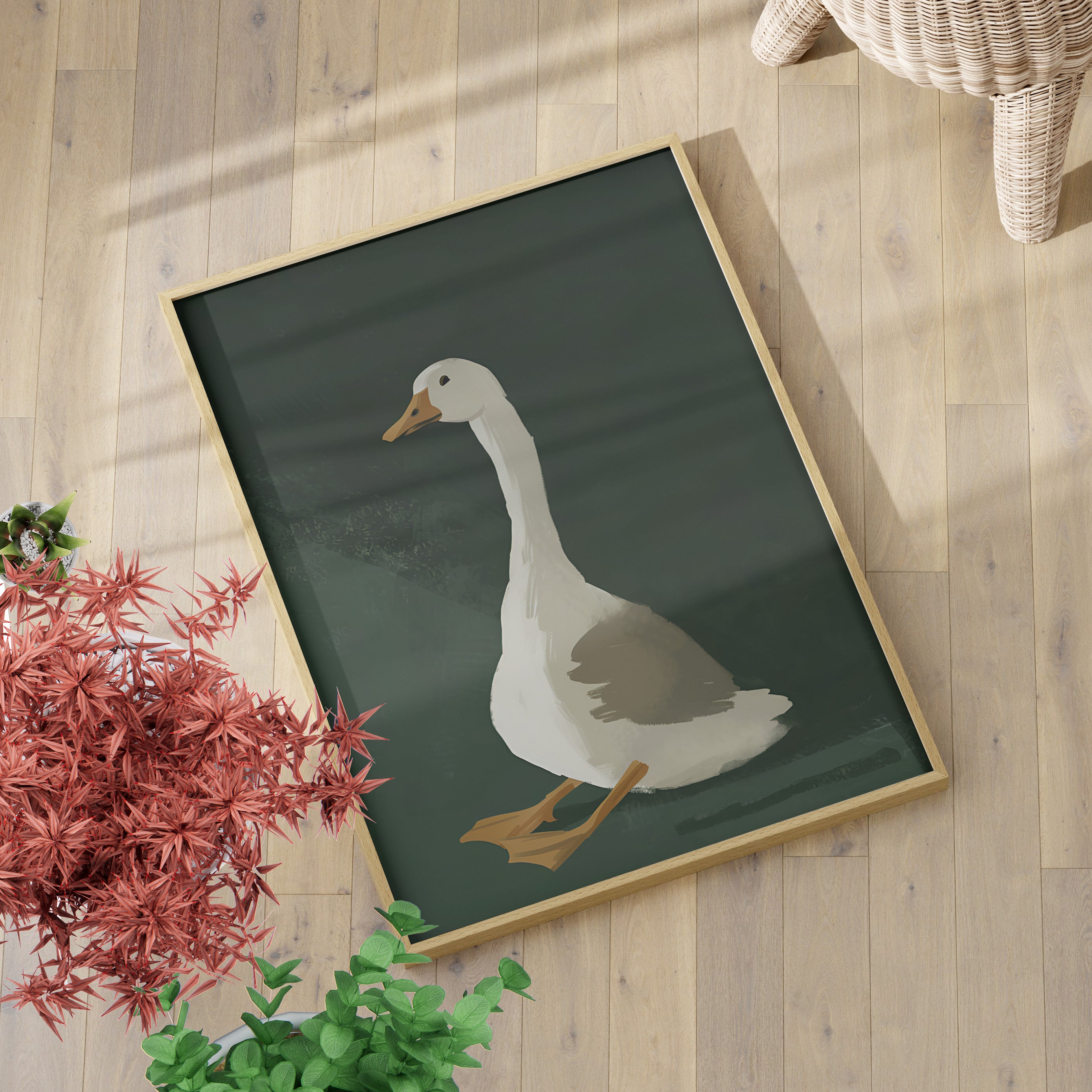 Sitting Goose in Spotlight