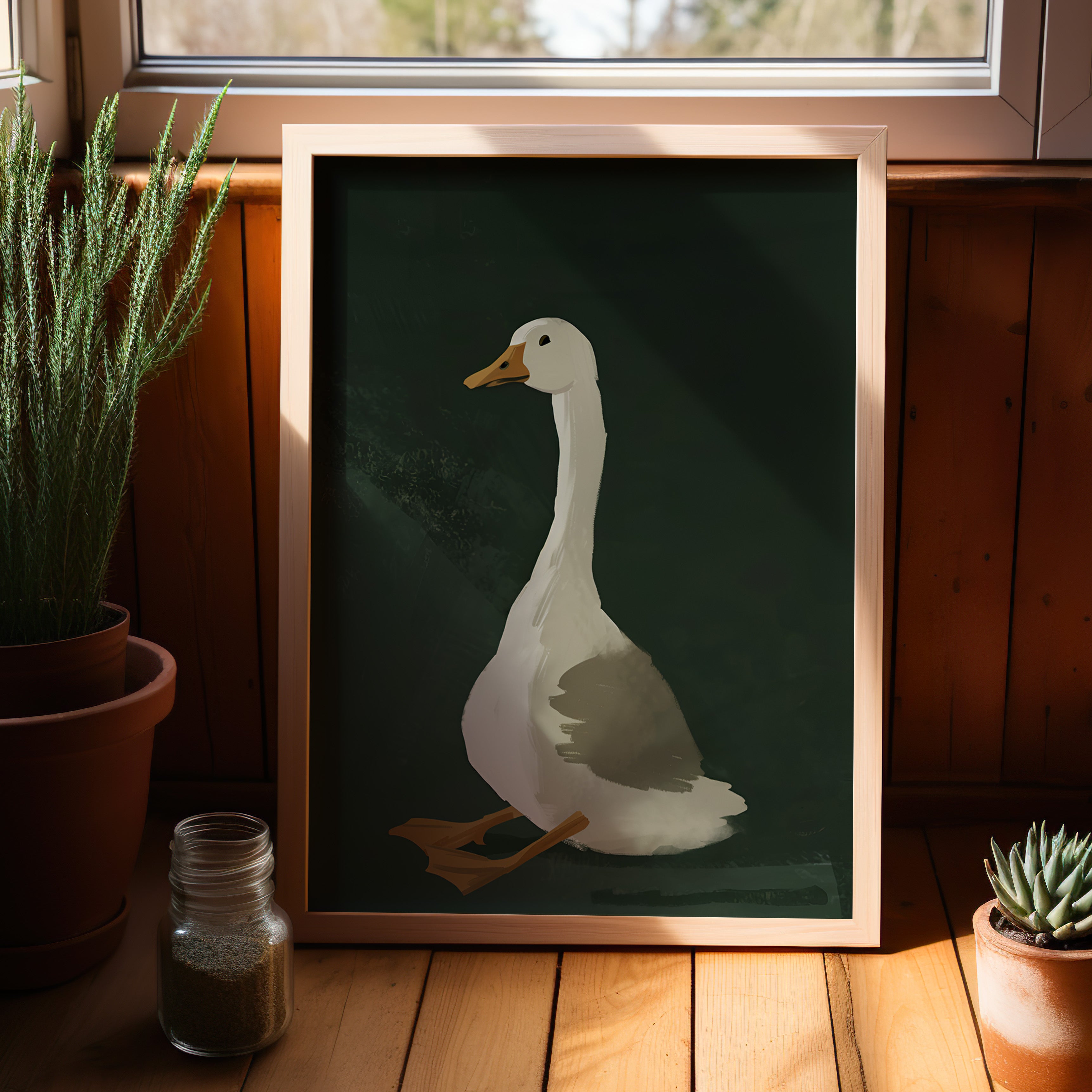 Sitting Goose in Spotlight