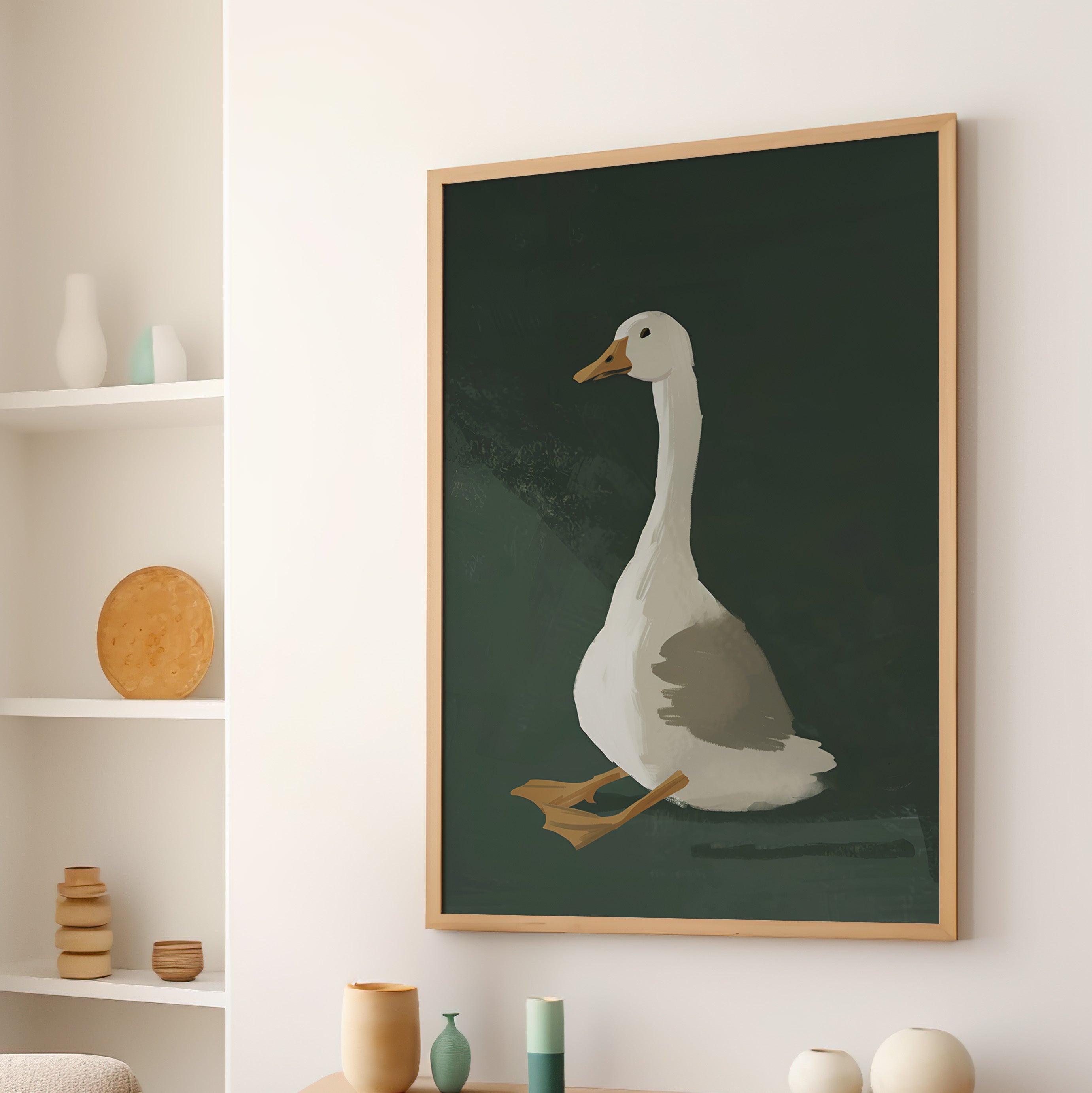 Sitting Goose in Spotlight