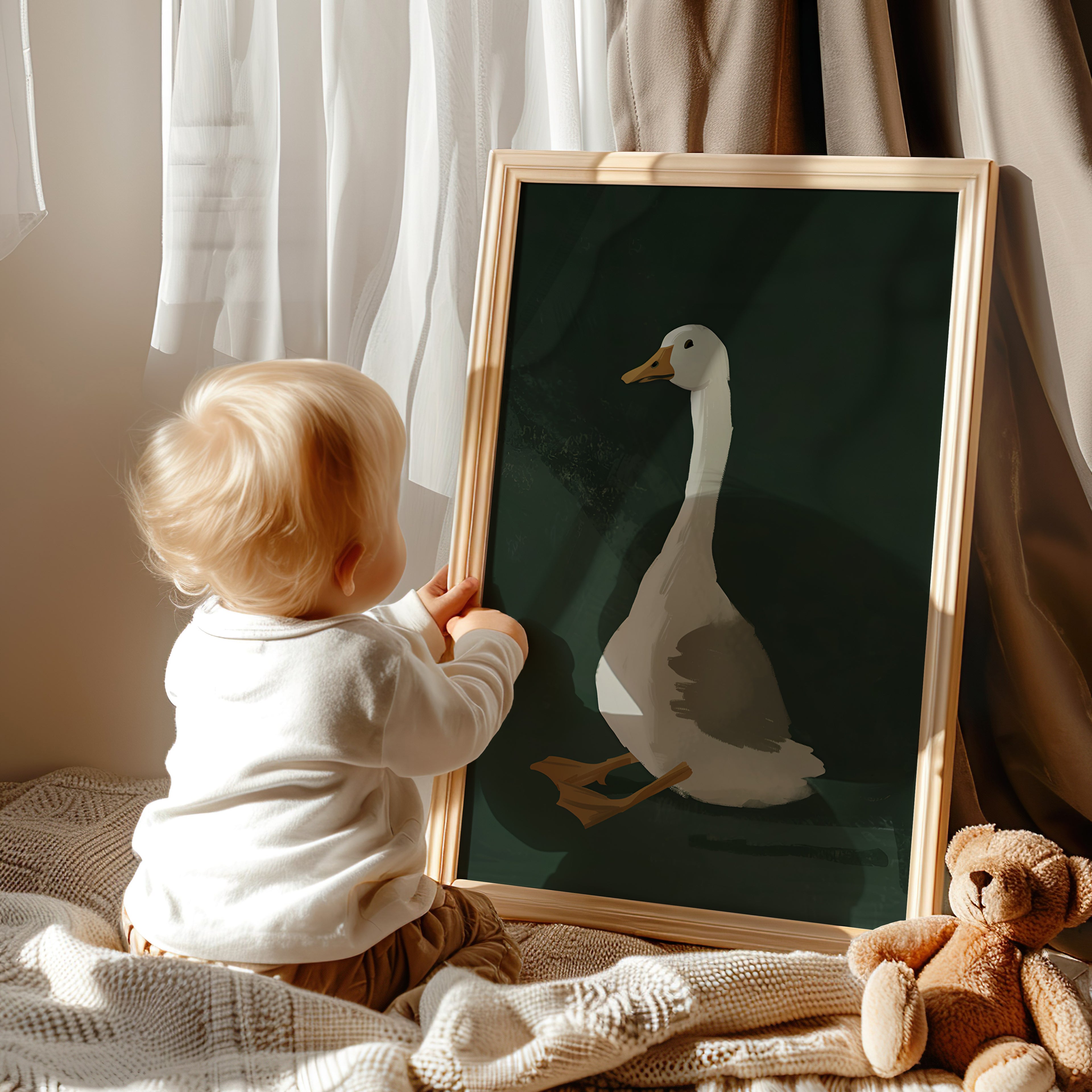 Sitting Goose in Spotlight