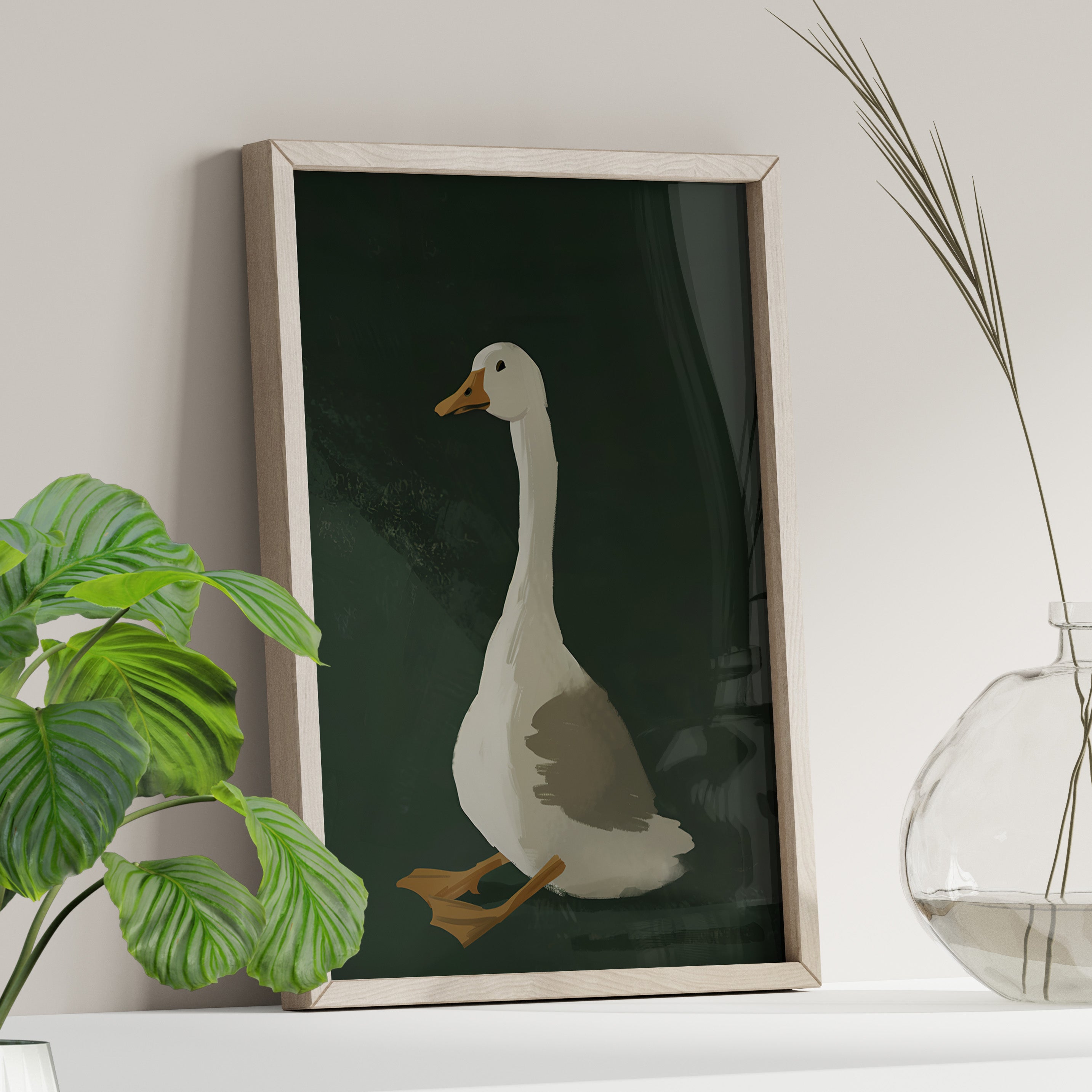 Sitting Goose in Spotlight