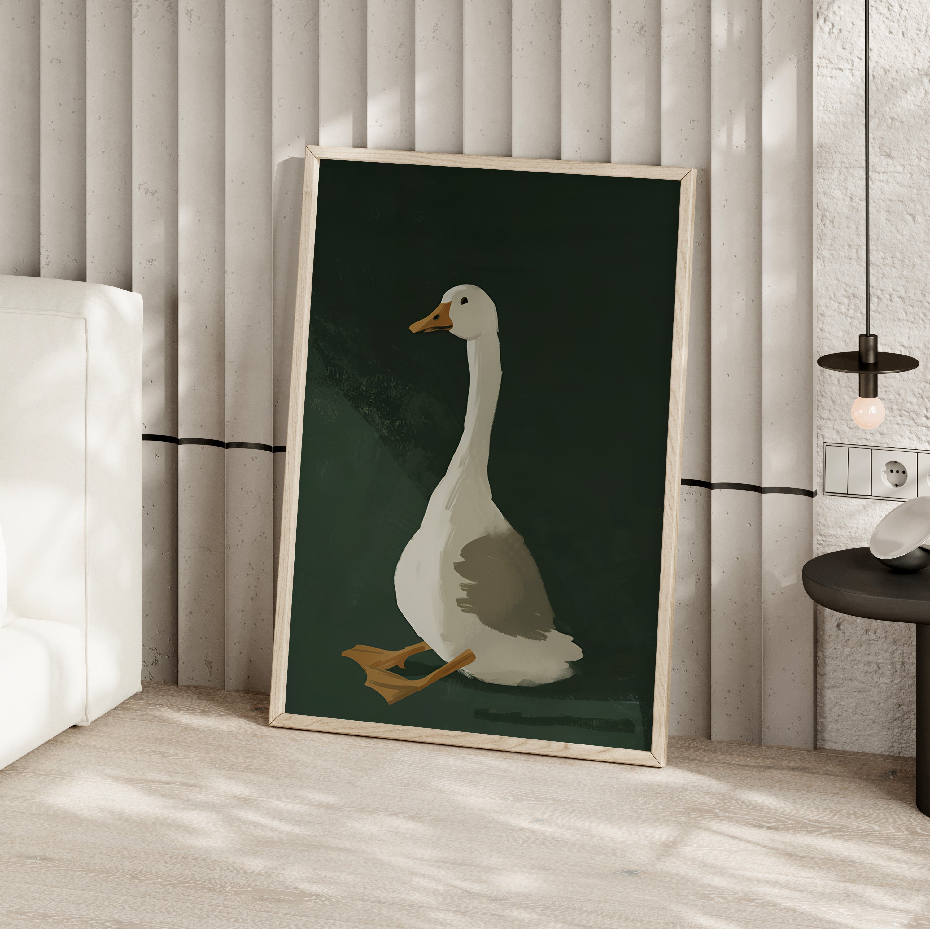 Sitting Goose in Spotlight