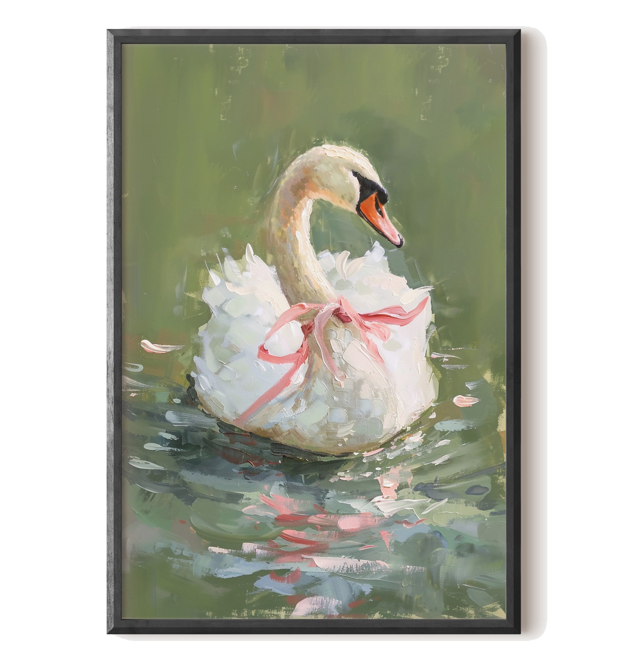 Ballet Swan in Pink Bow