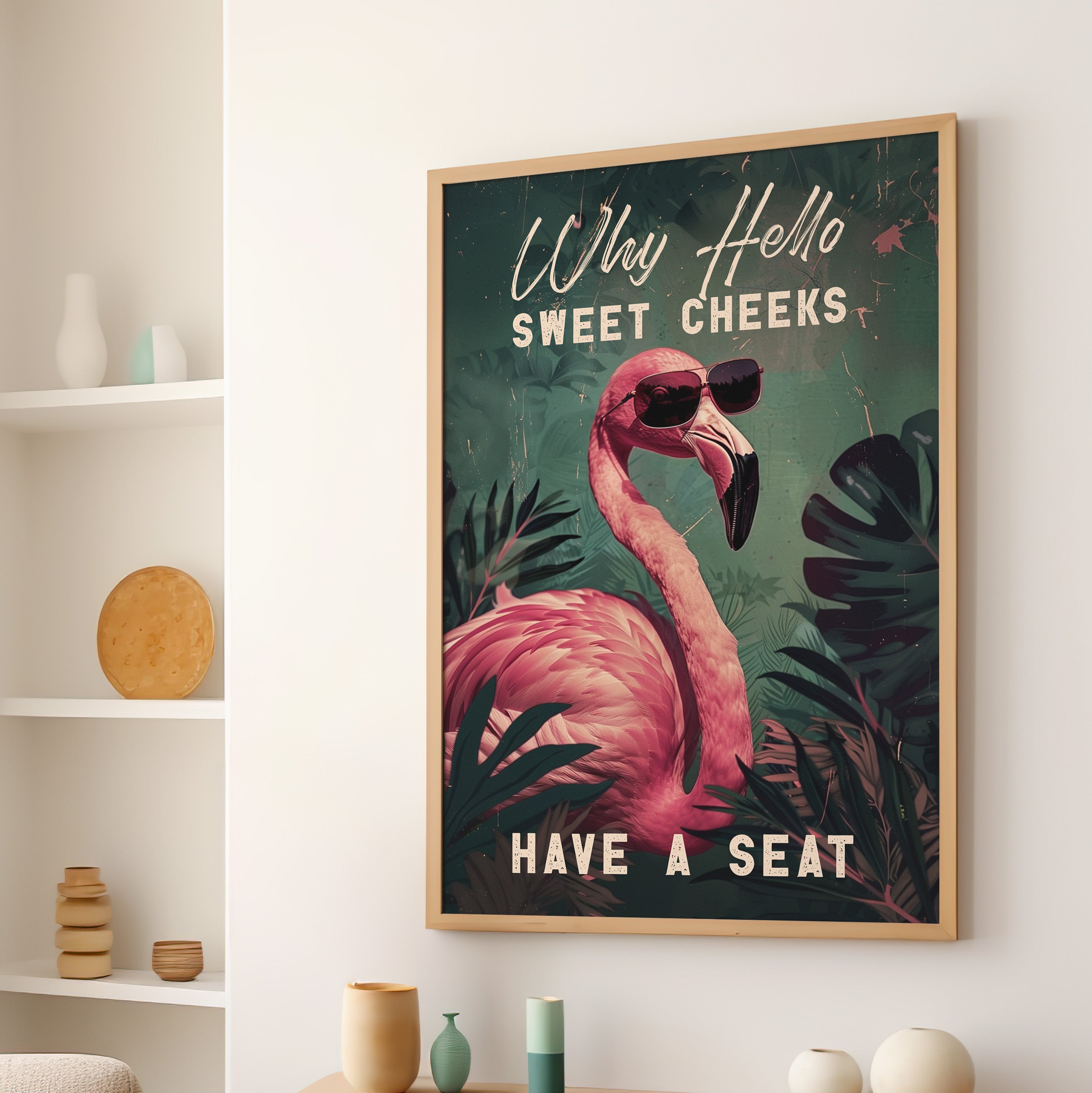 Sweet Cheeks Flamingo Welcome