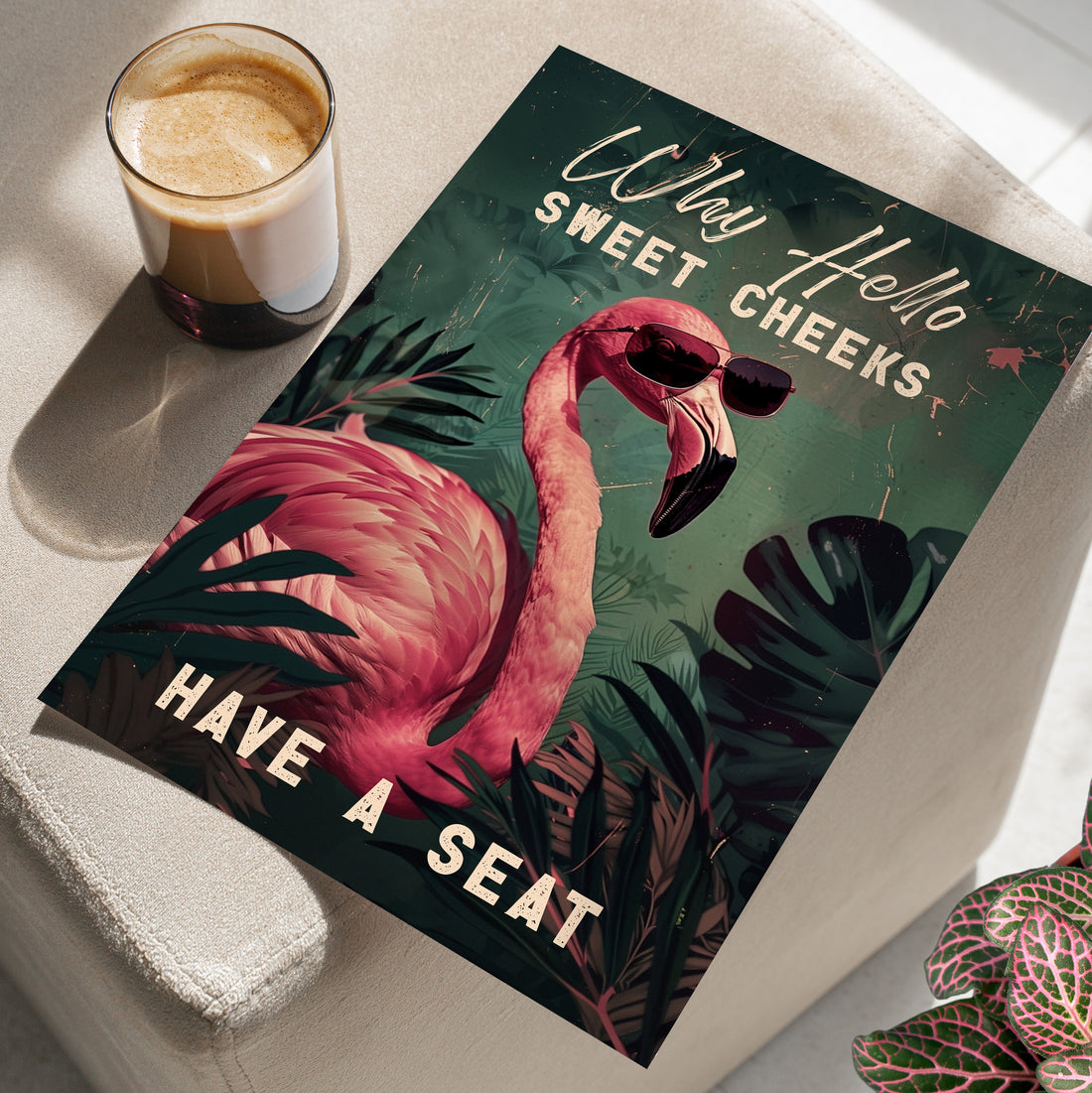 Sweet Cheeks Flamingo Welcome