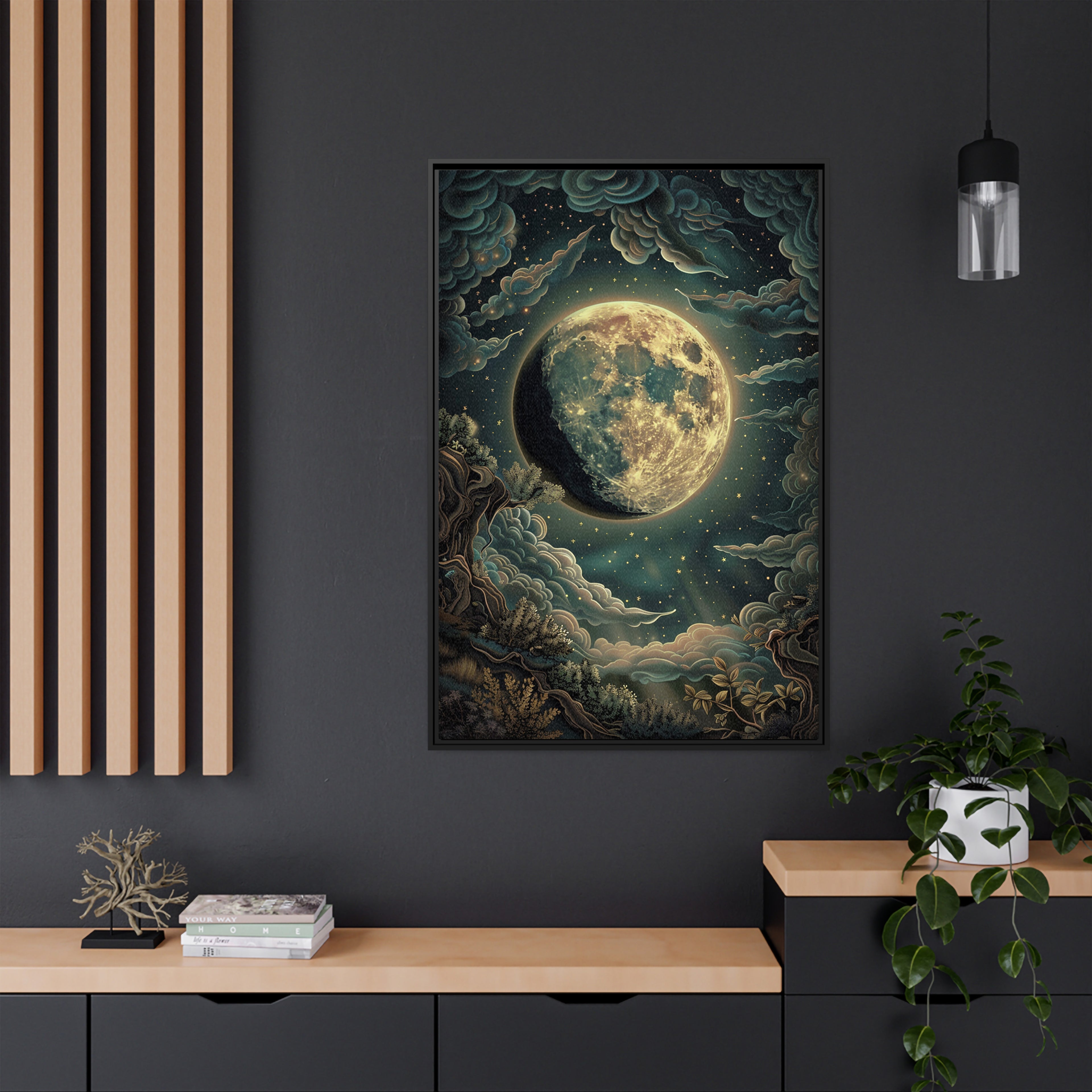 Framed Canvas - Waxing Gibbous Dreamscape
