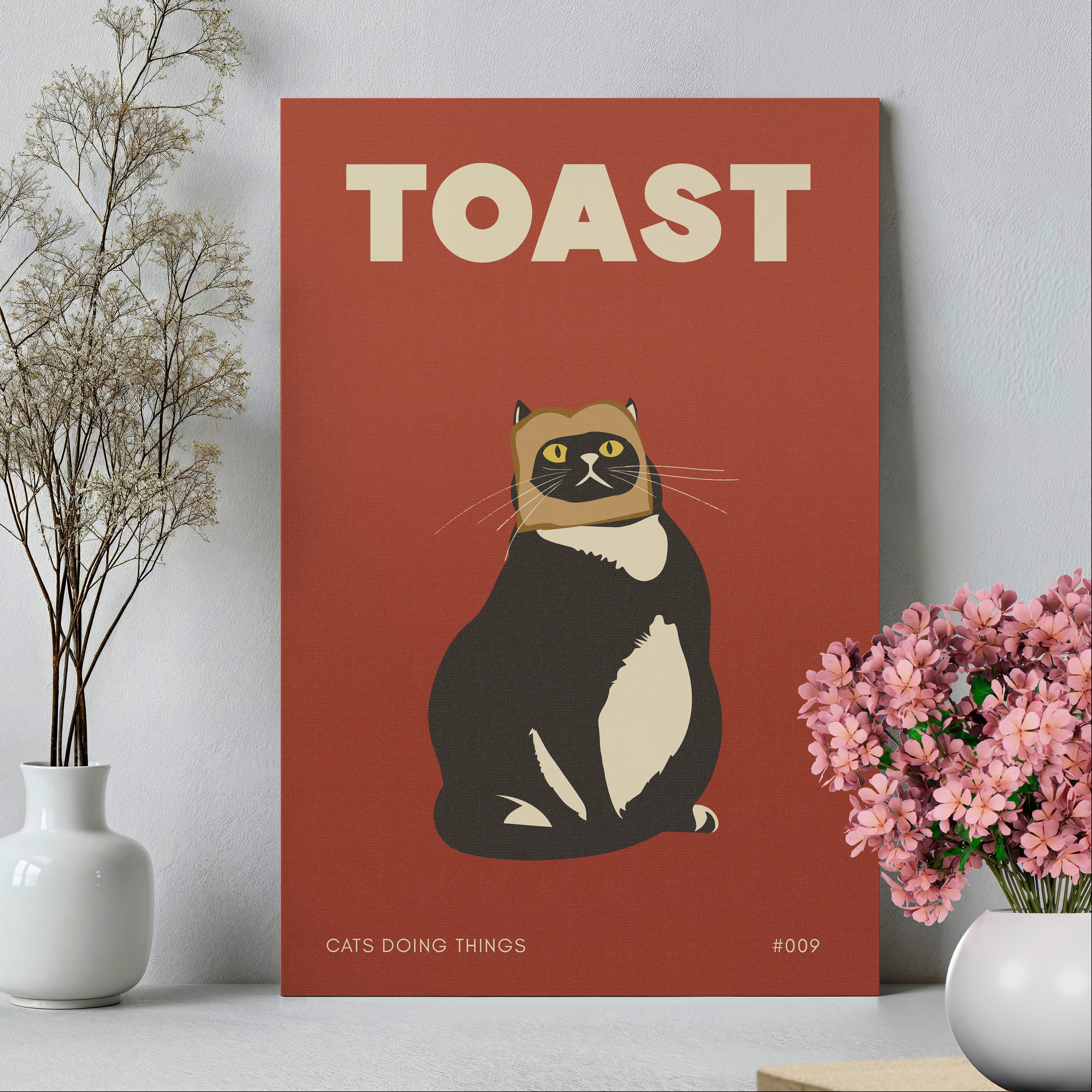 .75" Matte Canvas - Toasted Feline Fancy