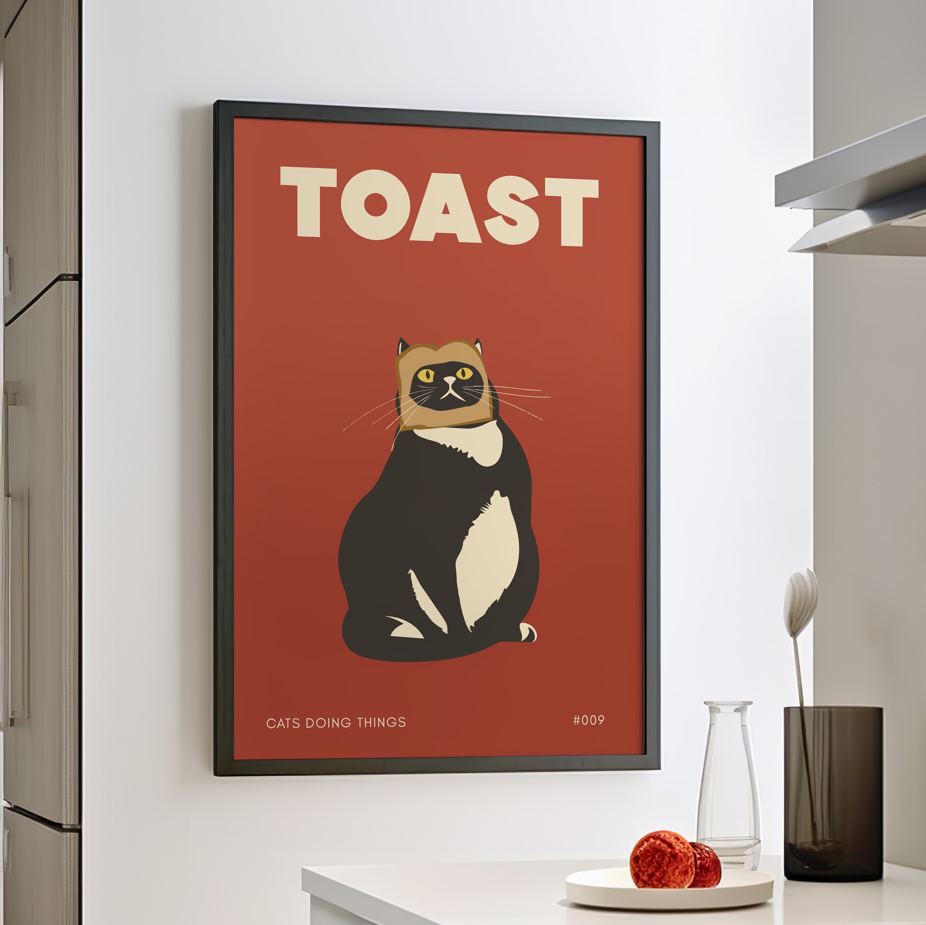 Framed Paper Print - Toasted Feline Fancy