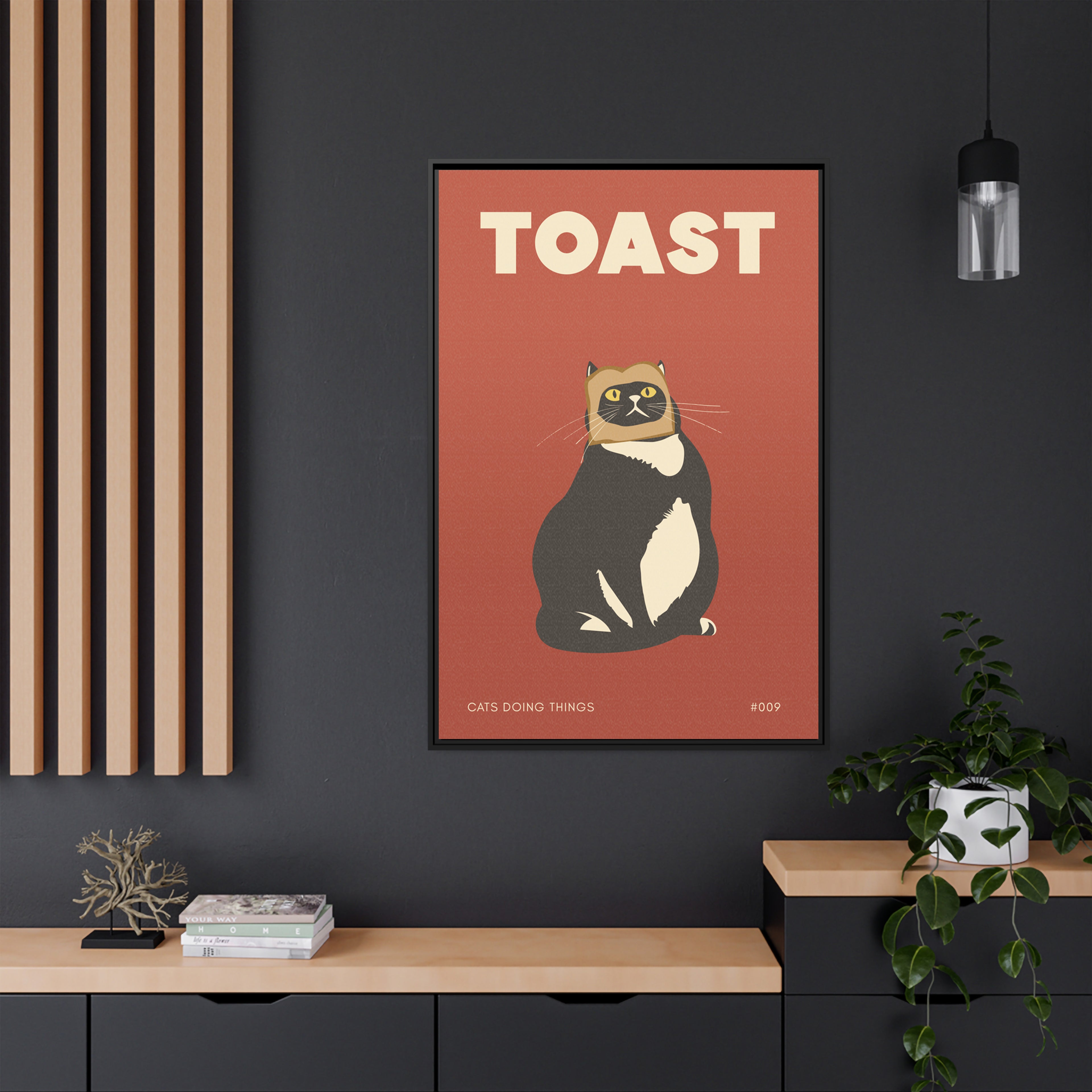 Framed Canvas - Toasted Feline Fancy