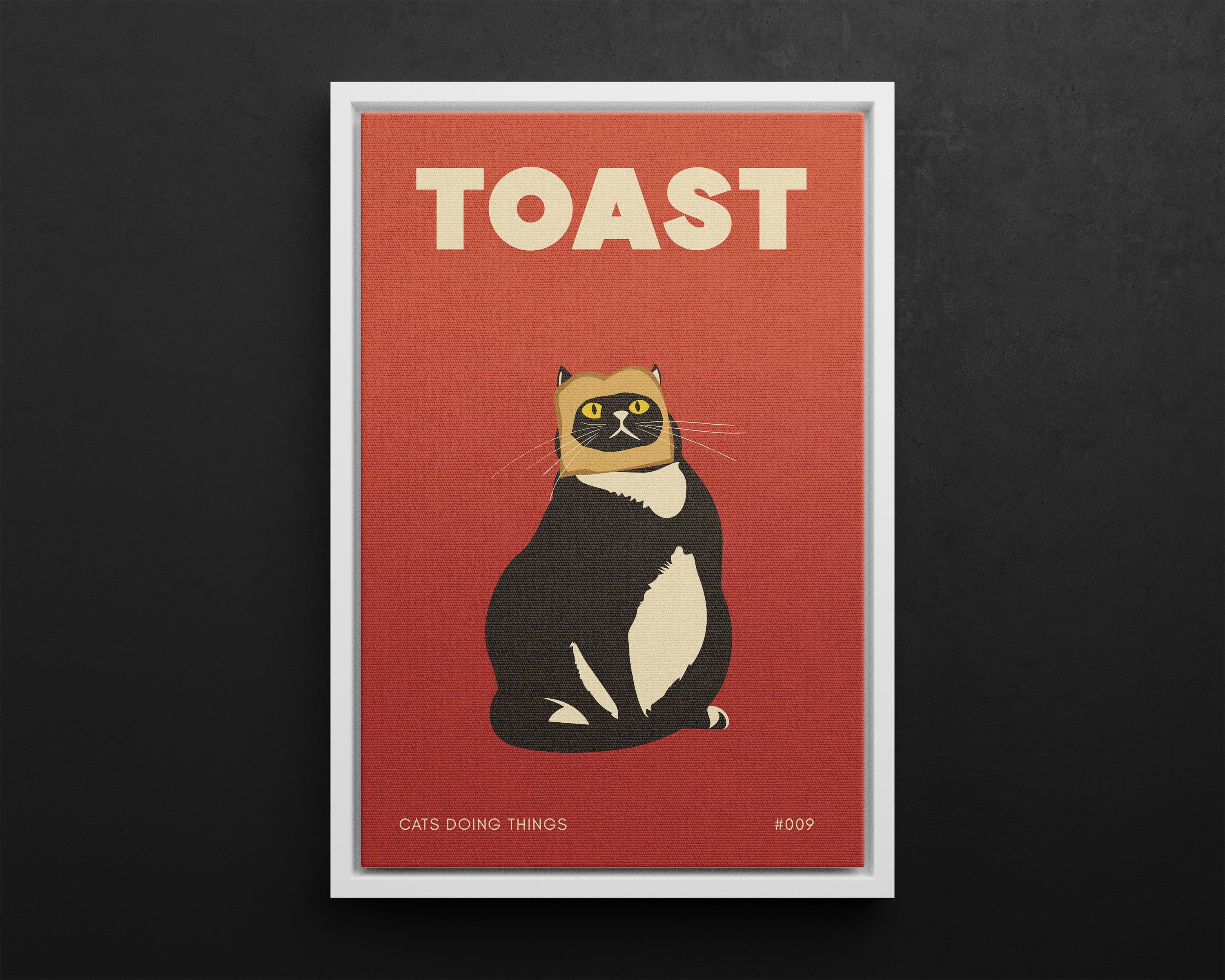 Framed Canvas - Toasted Feline Fancy