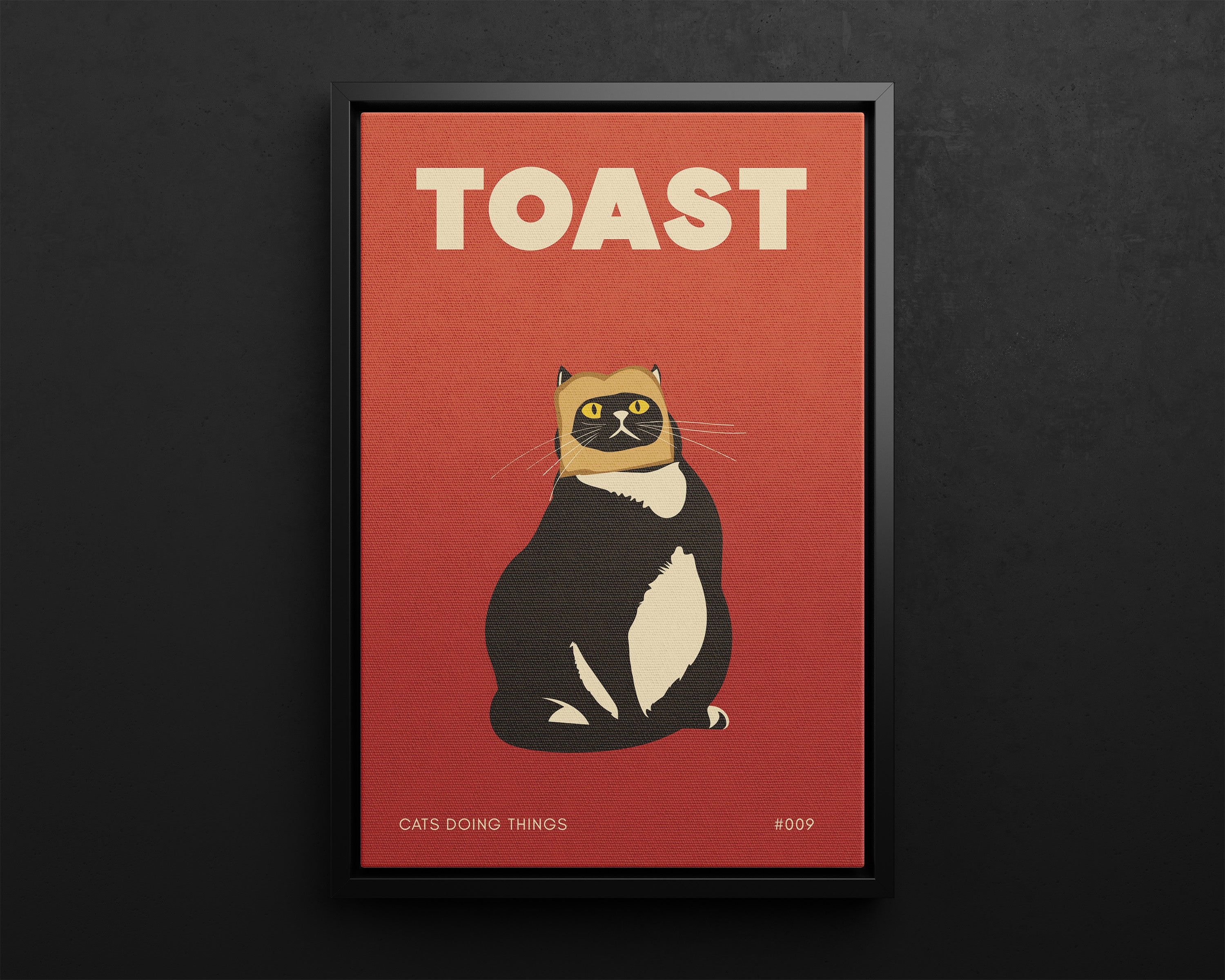 Framed Canvas - Toasted Feline Fancy