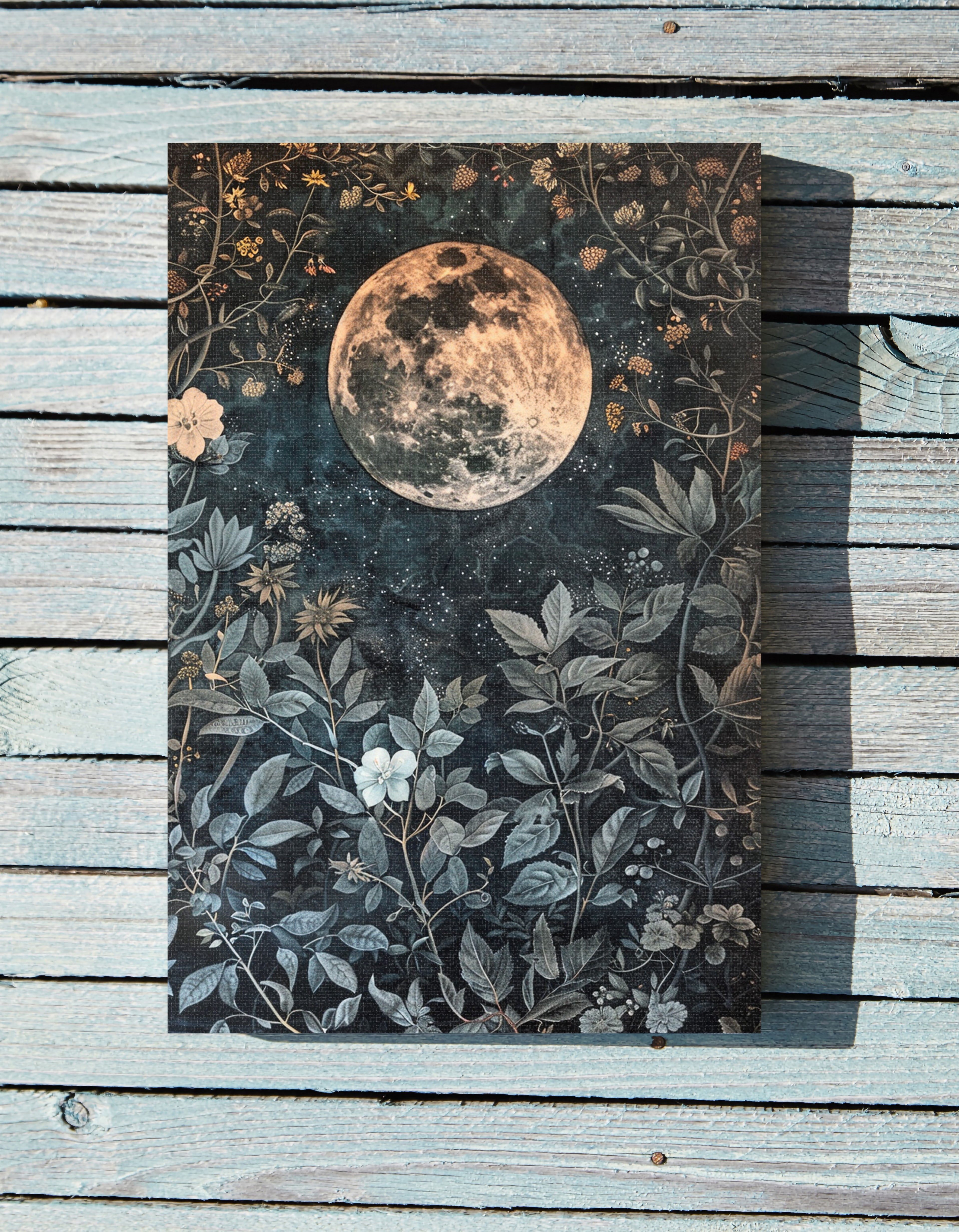 1.25" Matte Canvas - Midnight Moonlit Garden