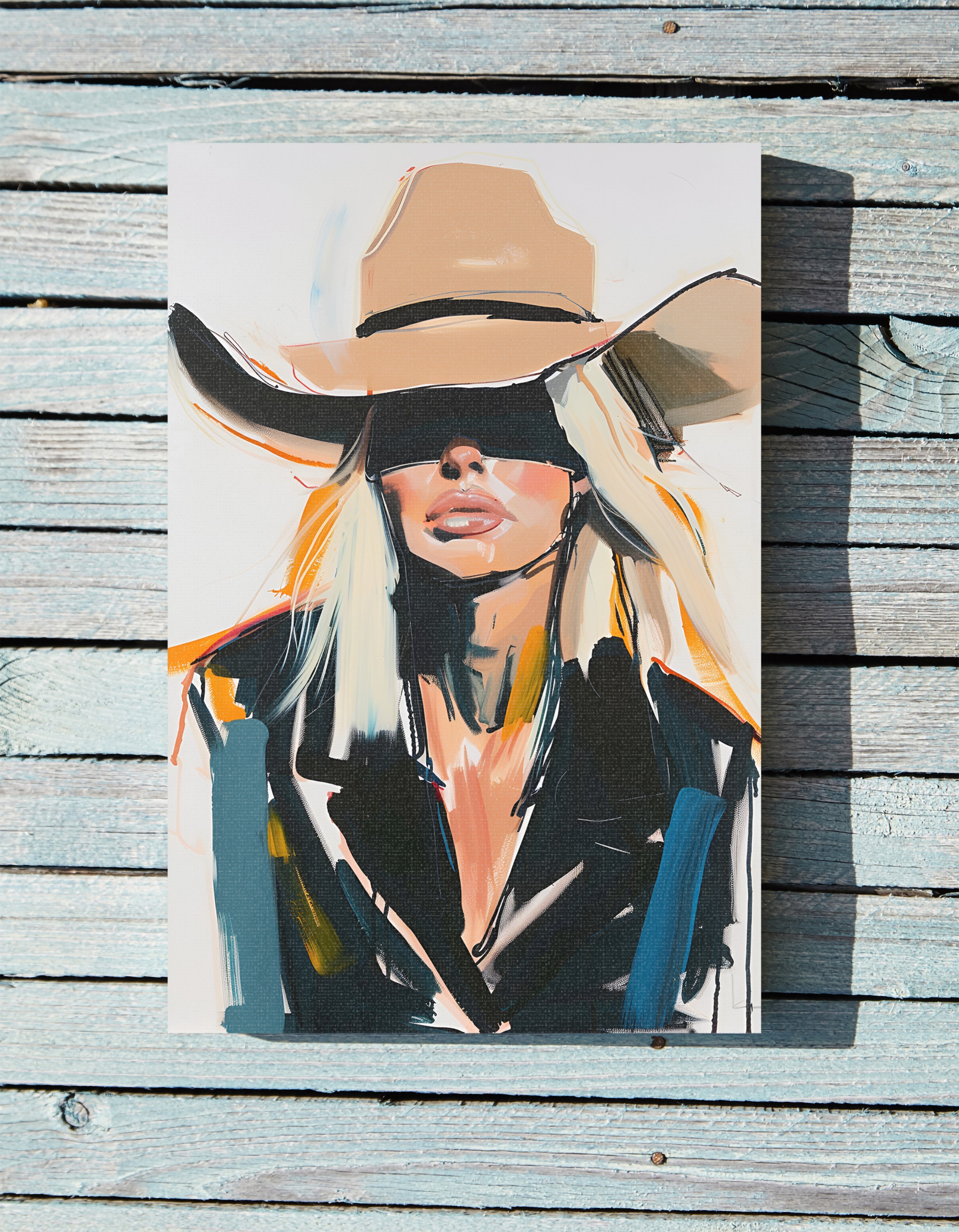 .75" Matte Canvas - Blindfolded Cowgirl Charm
