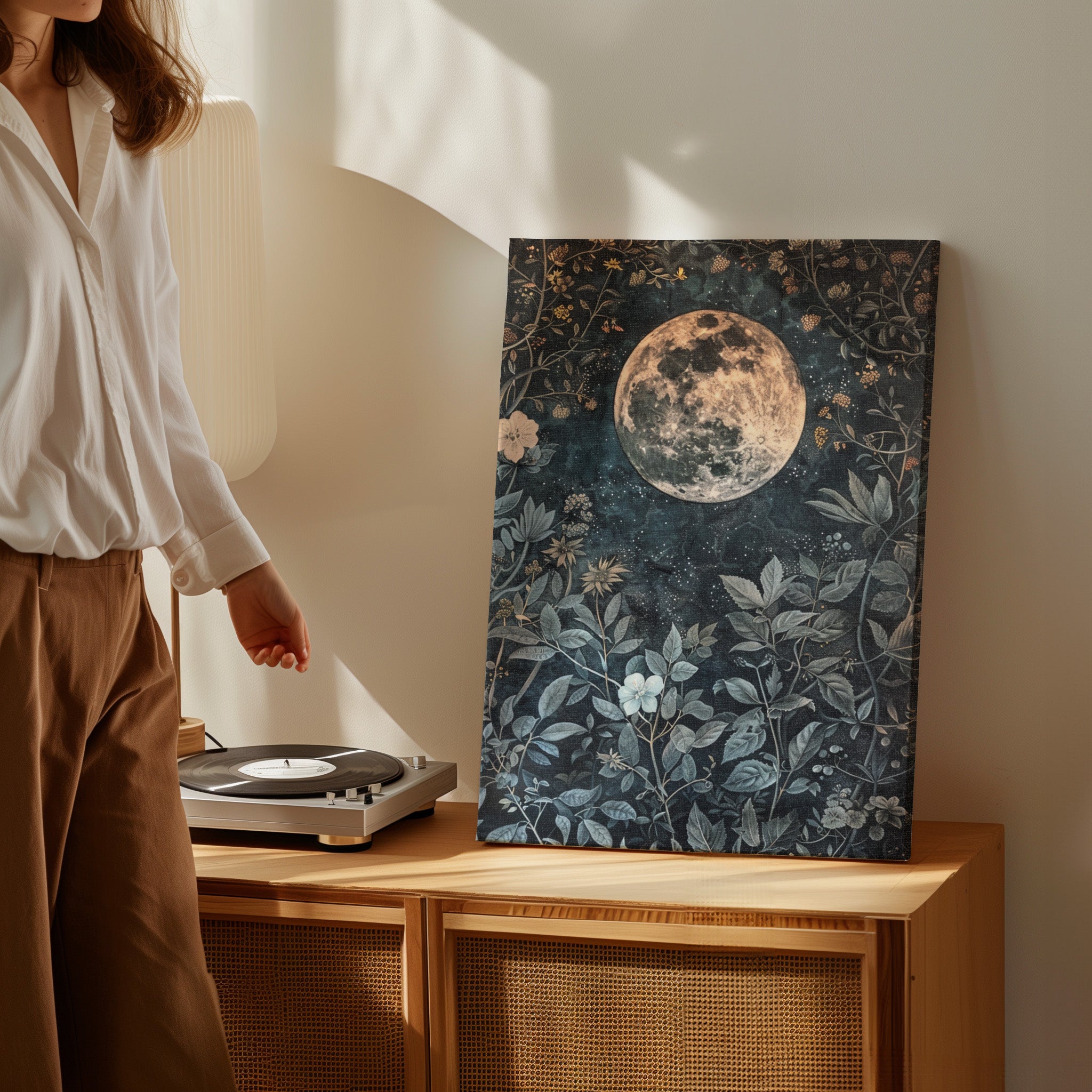 1.25" Matte Canvas - Midnight Moonlit Garden