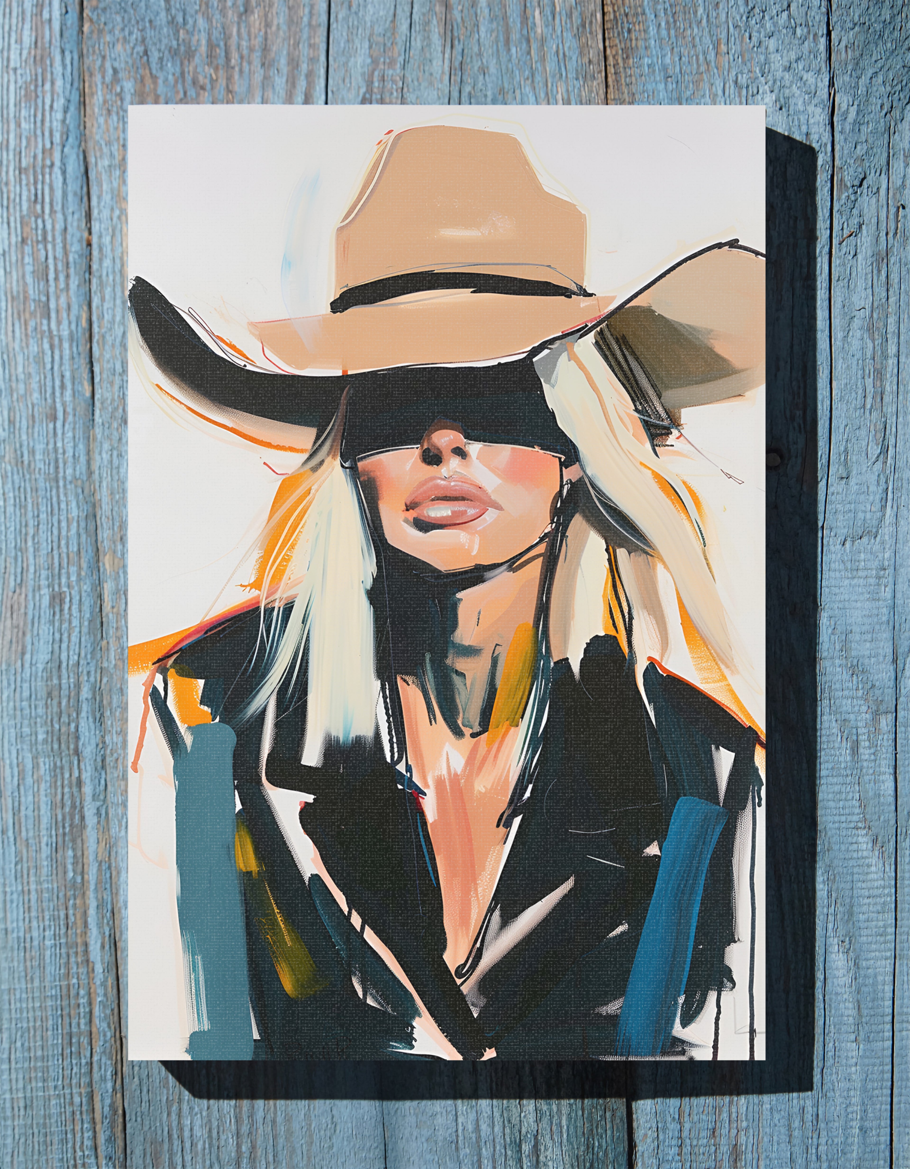 .75" Matte Canvas - Blindfolded Cowgirl Charm
