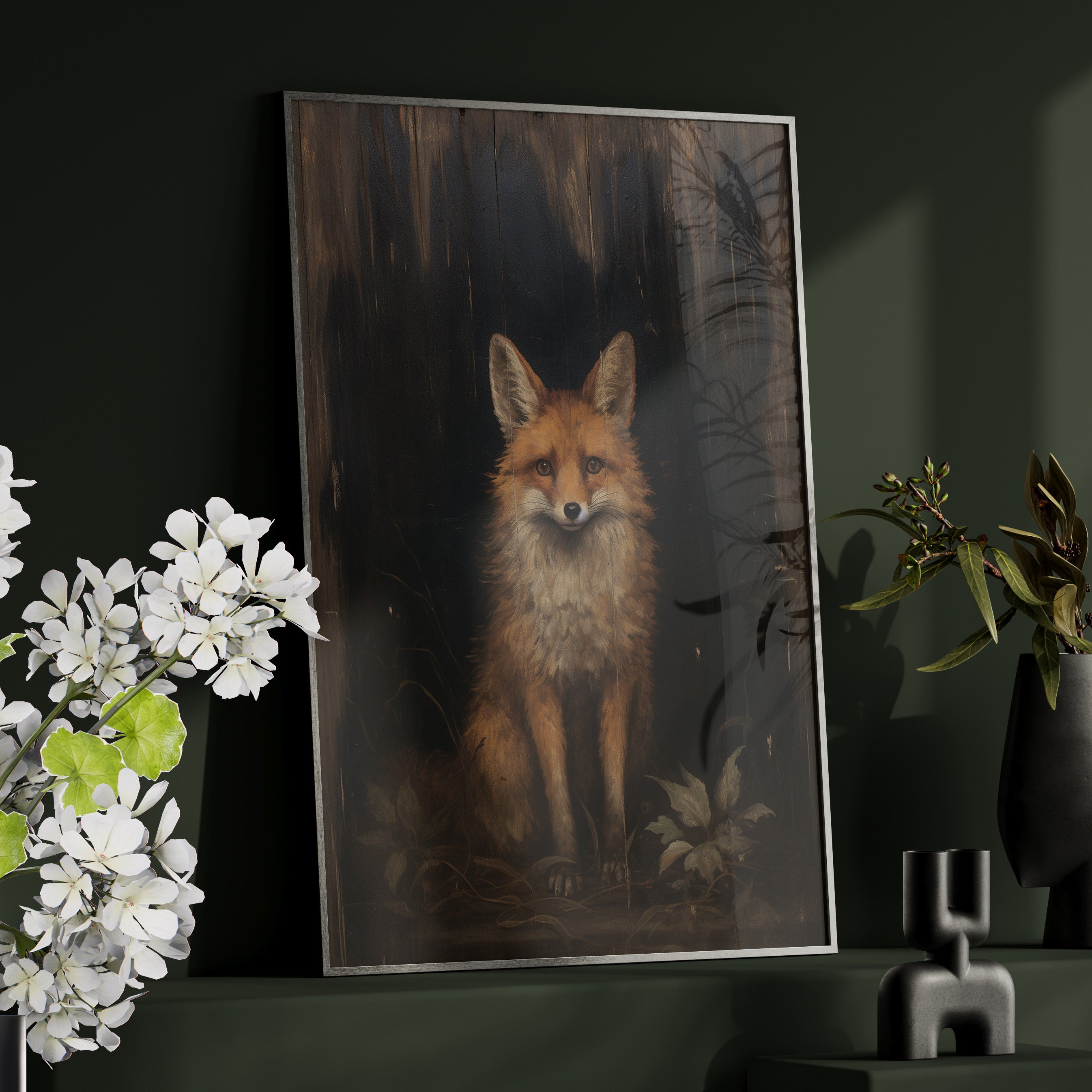 Framed Paper Print - Mystical Fox Gaze