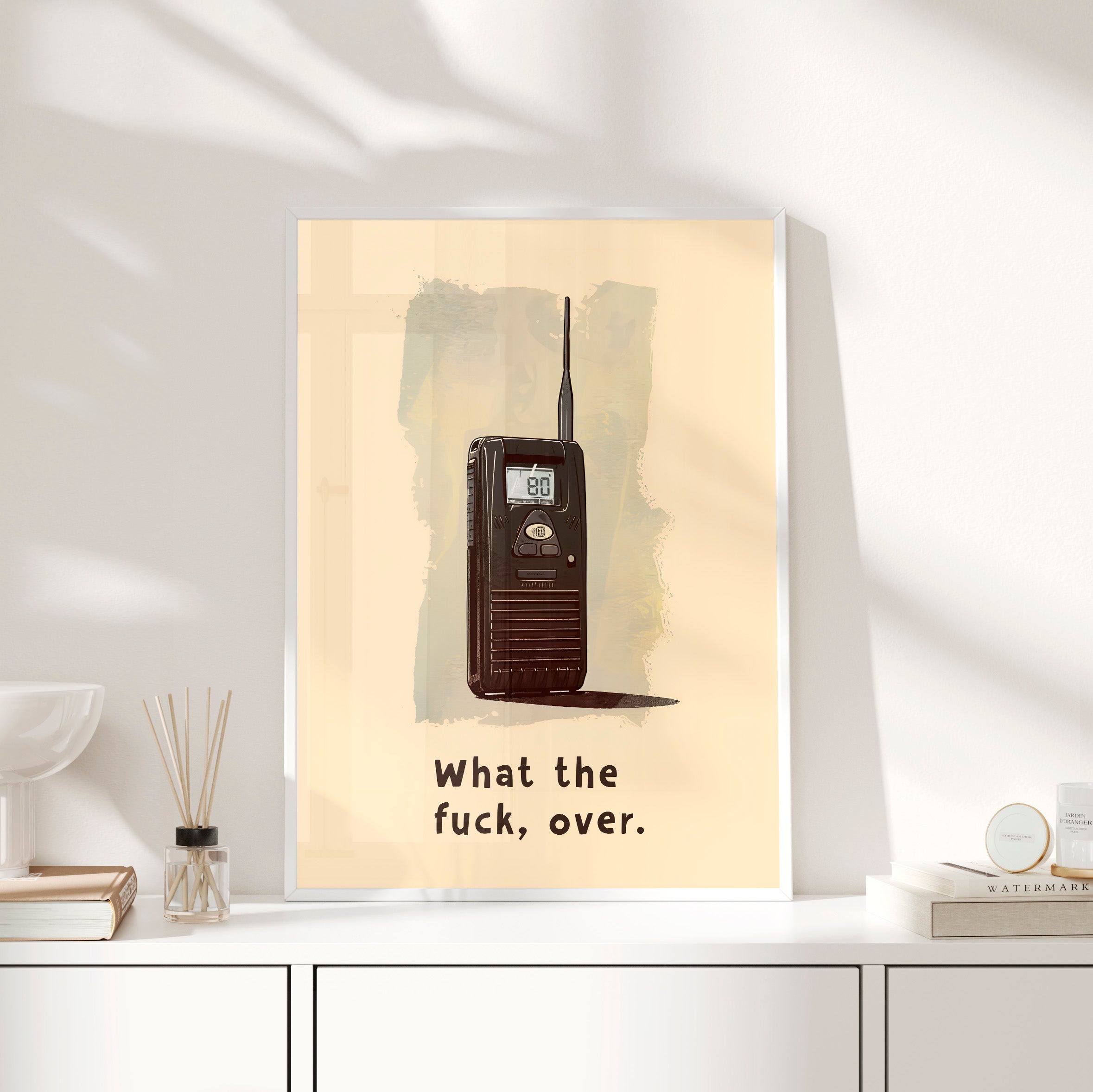Framed Paper Print - Walkie Talkie WTF Moment