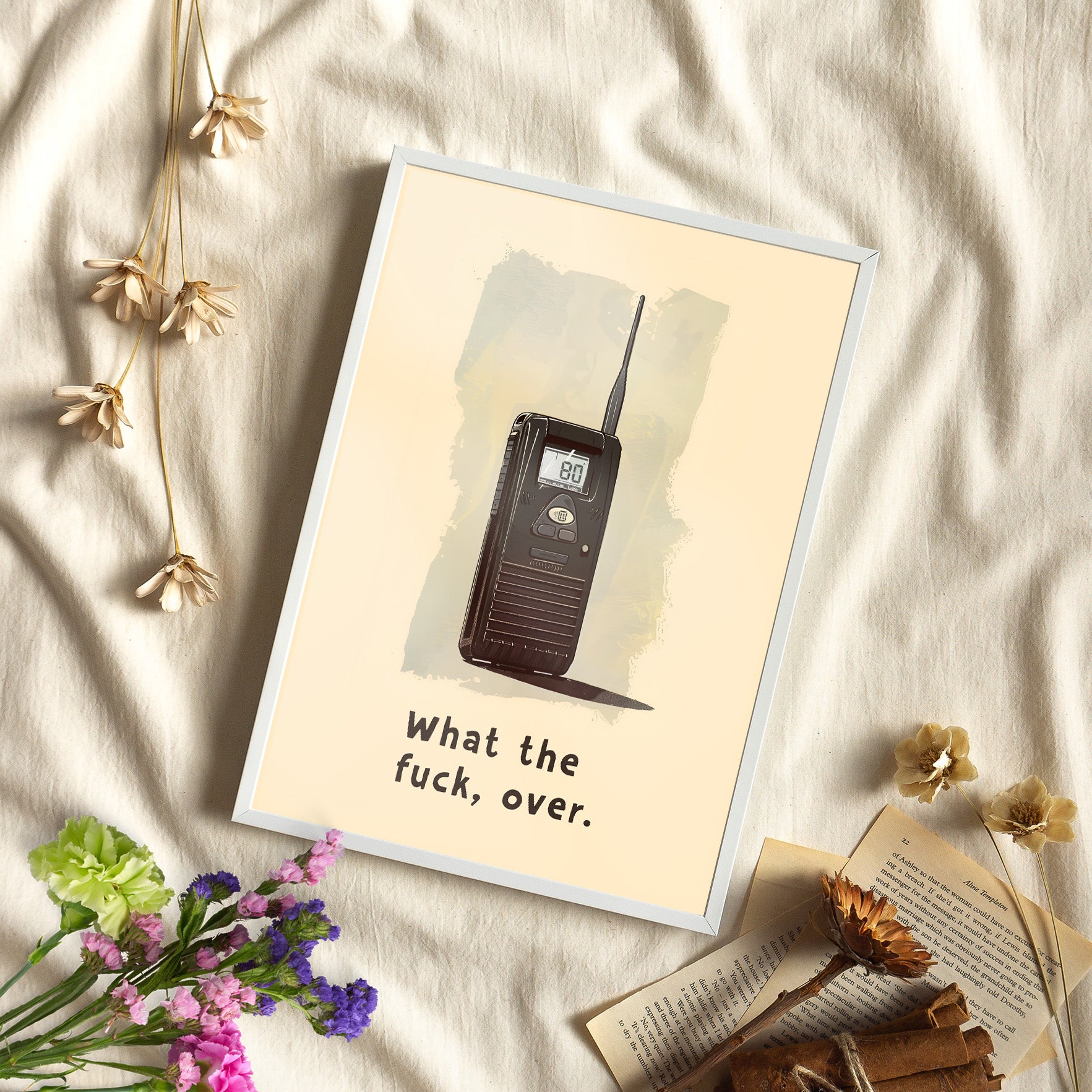 Framed Paper Print - Walkie Talkie WTF Moment