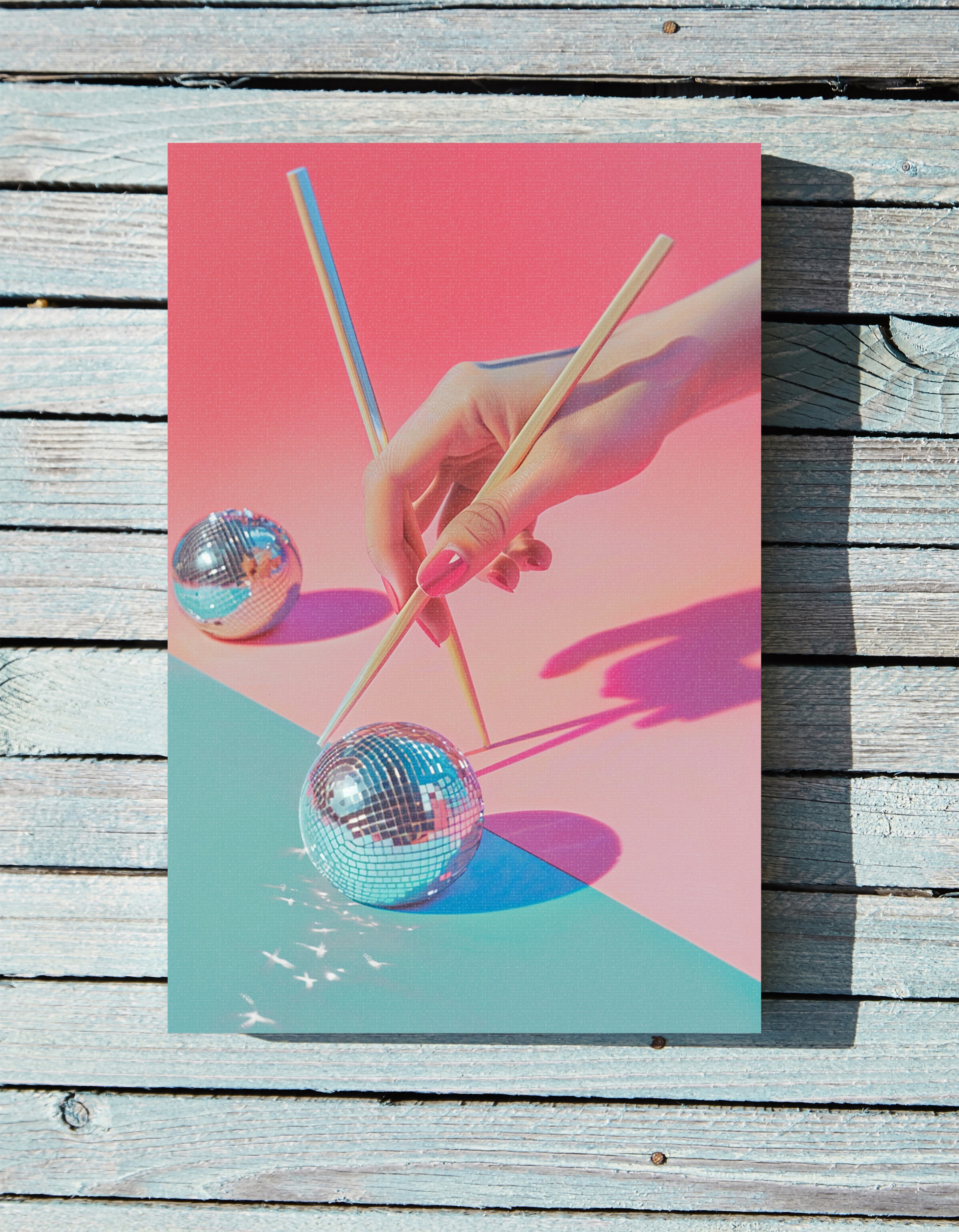 .75" Matte Canvas - Disco Chopsticks Delight