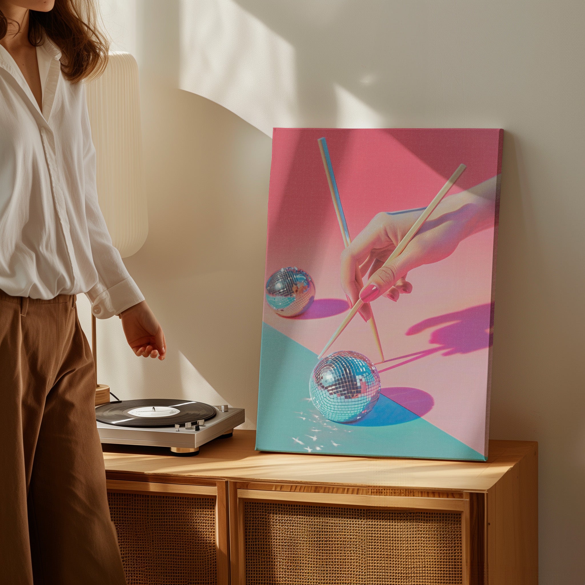 .75" Matte Canvas - Disco Chopsticks Delight