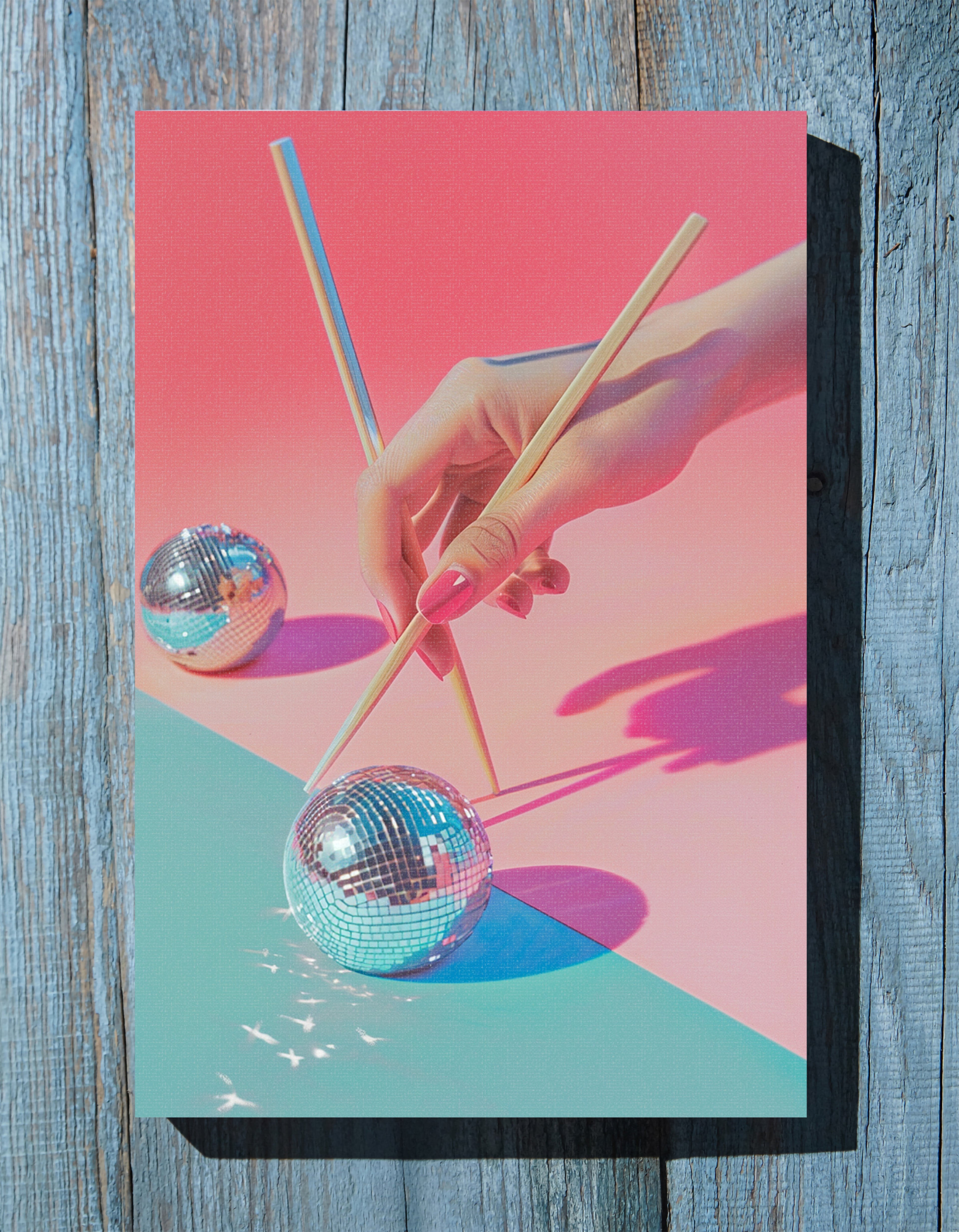 .75" Matte Canvas - Disco Chopsticks Delight