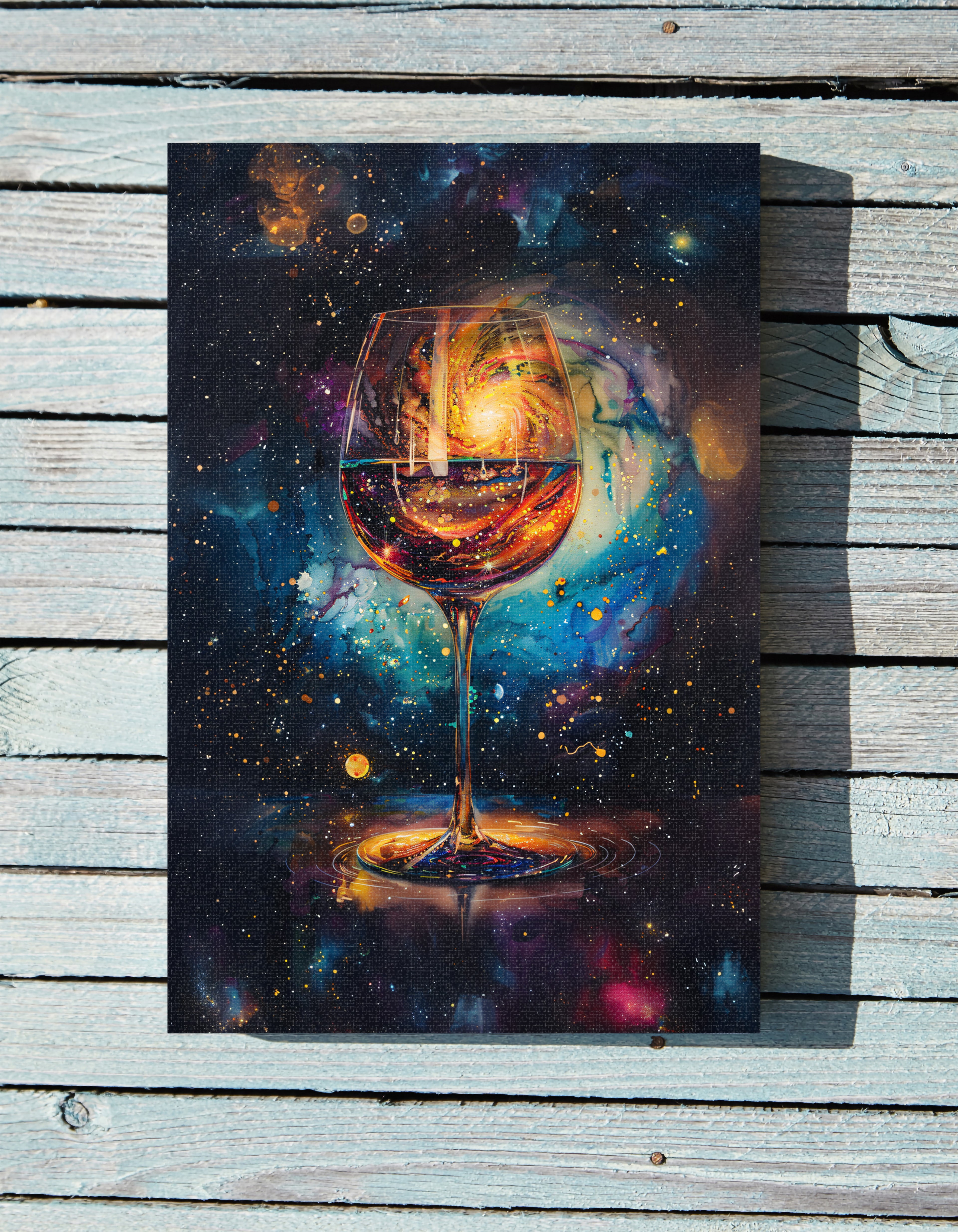 .75" Matte Canvas - Cosmic Swirl in Wine Glass
