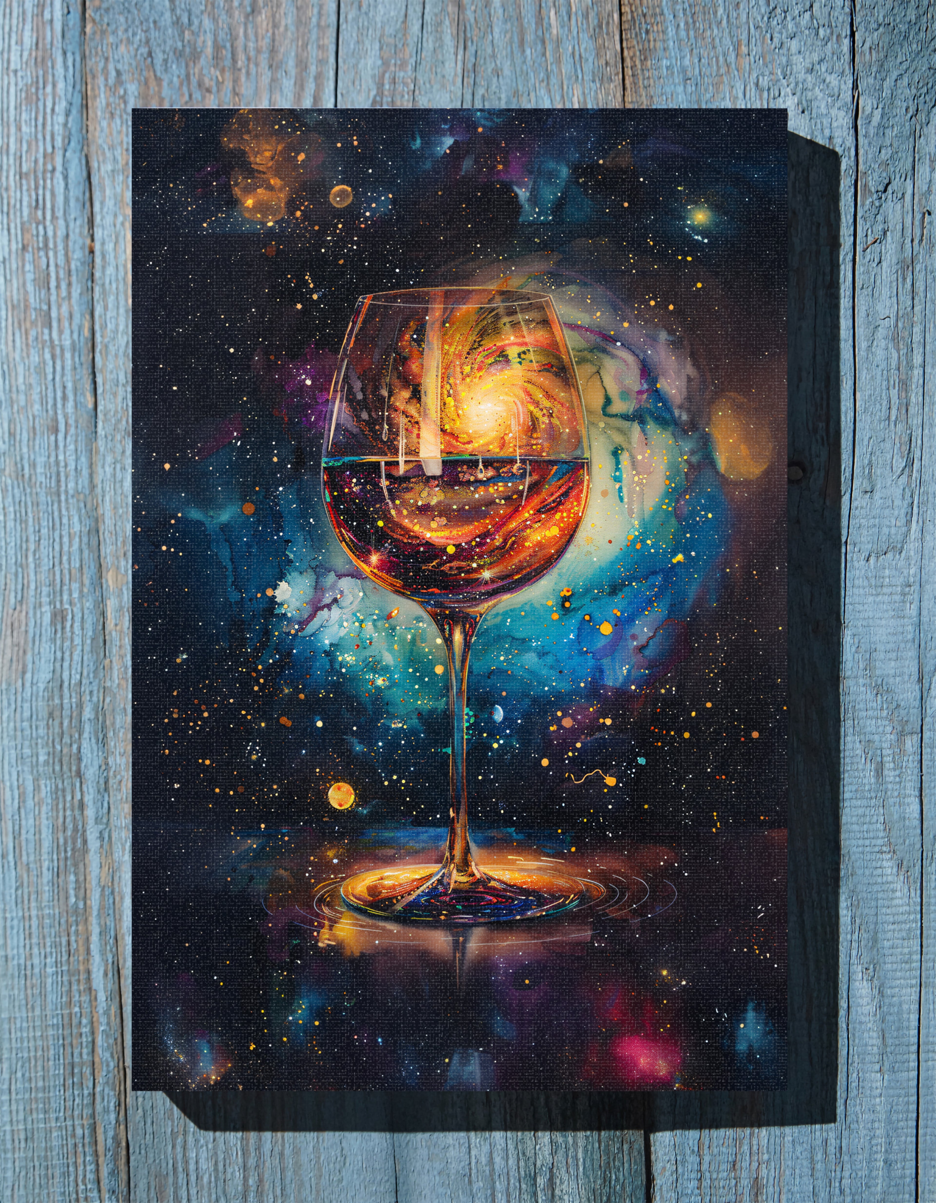 .75" Matte Canvas - Cosmic Swirl in Wine Glass
