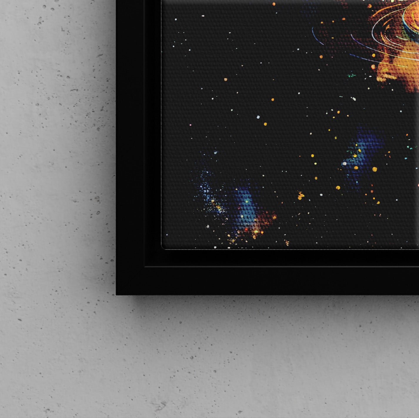 Framed Canvas - Cosmic Swirl in Wine Glass