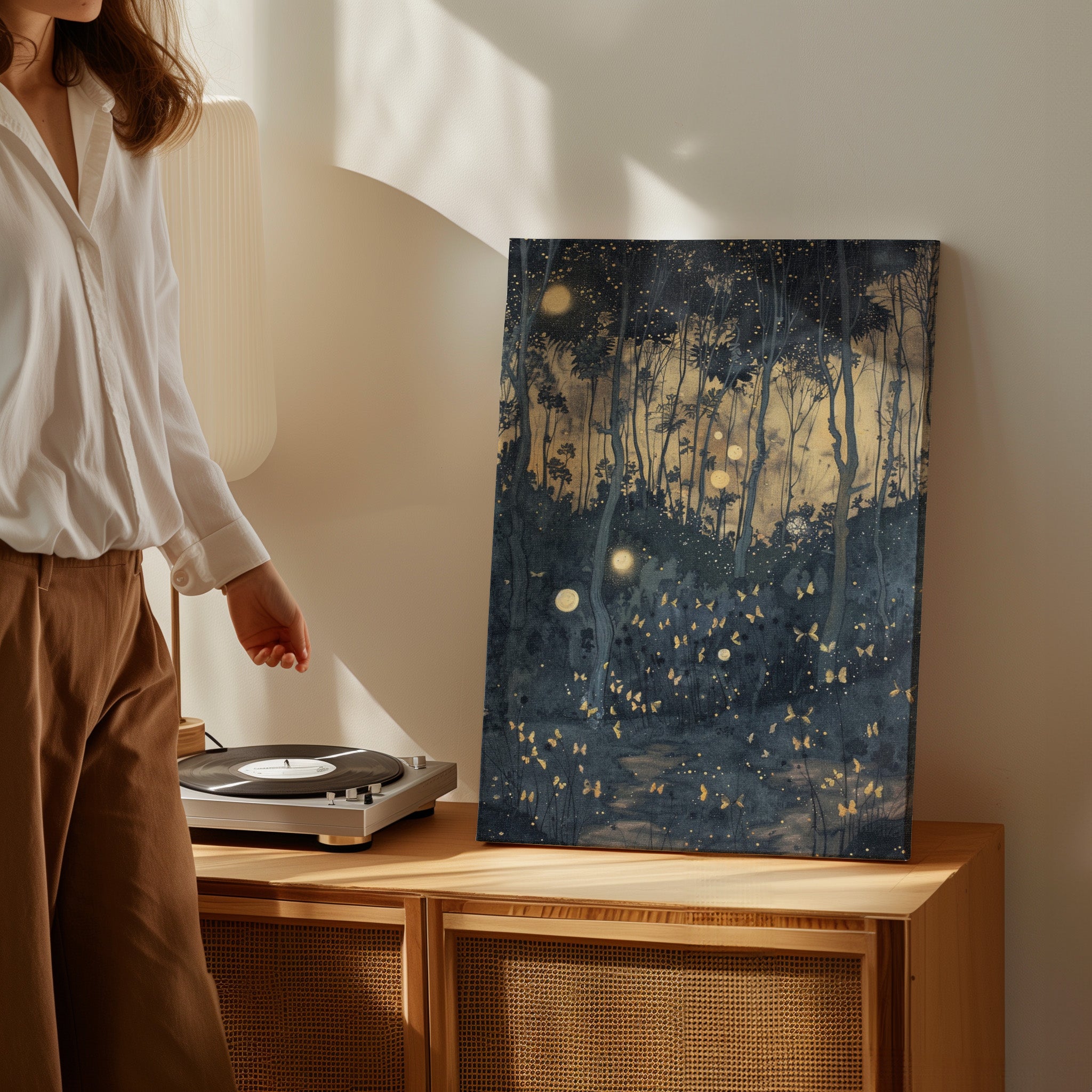 1.25" Matte Canvas - Golden Firefly Nightscape