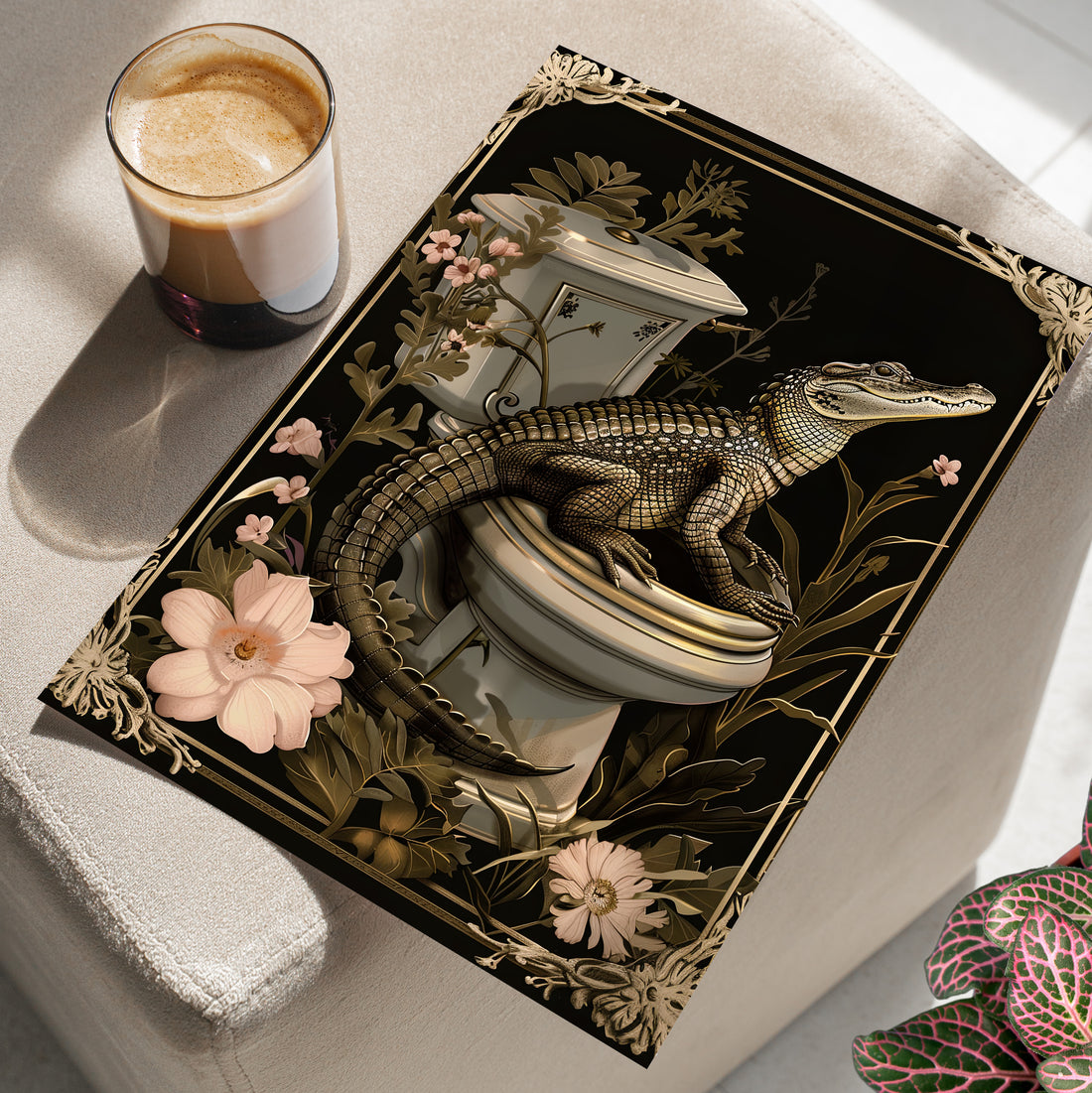 Toilet Gator Floral Surprise