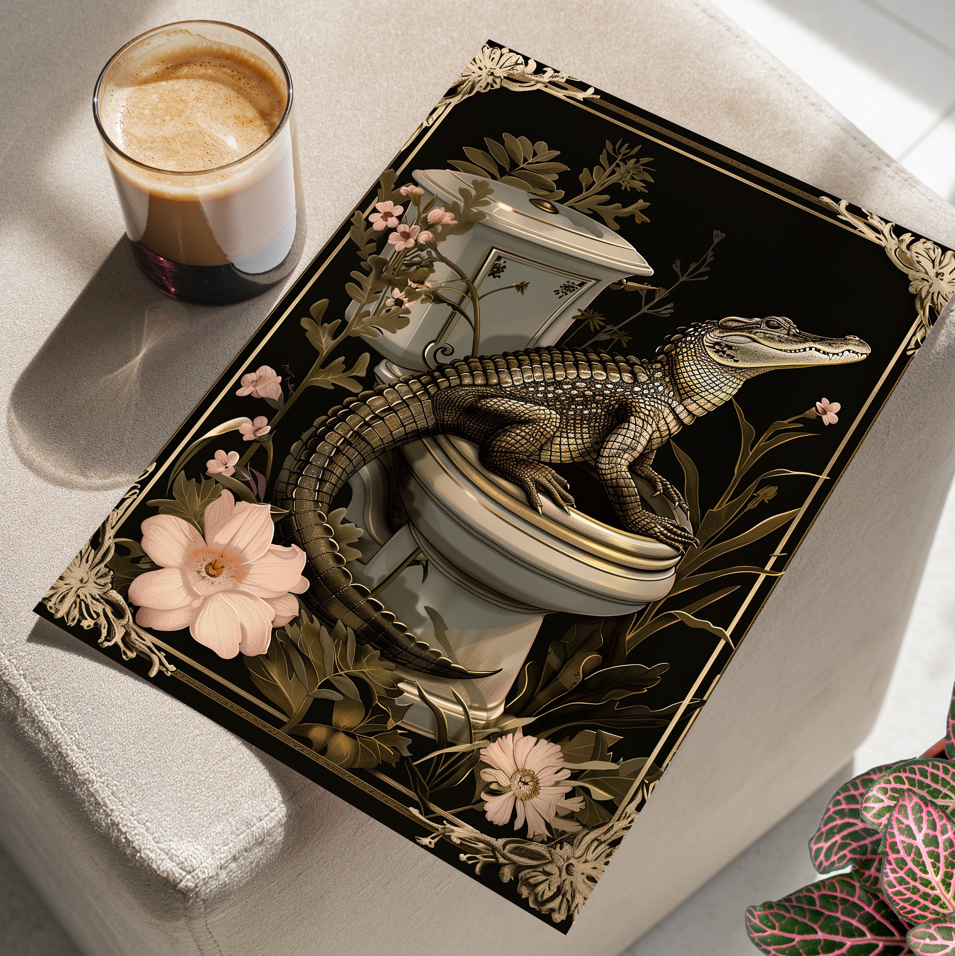 Toilet Gator Floral Surprise