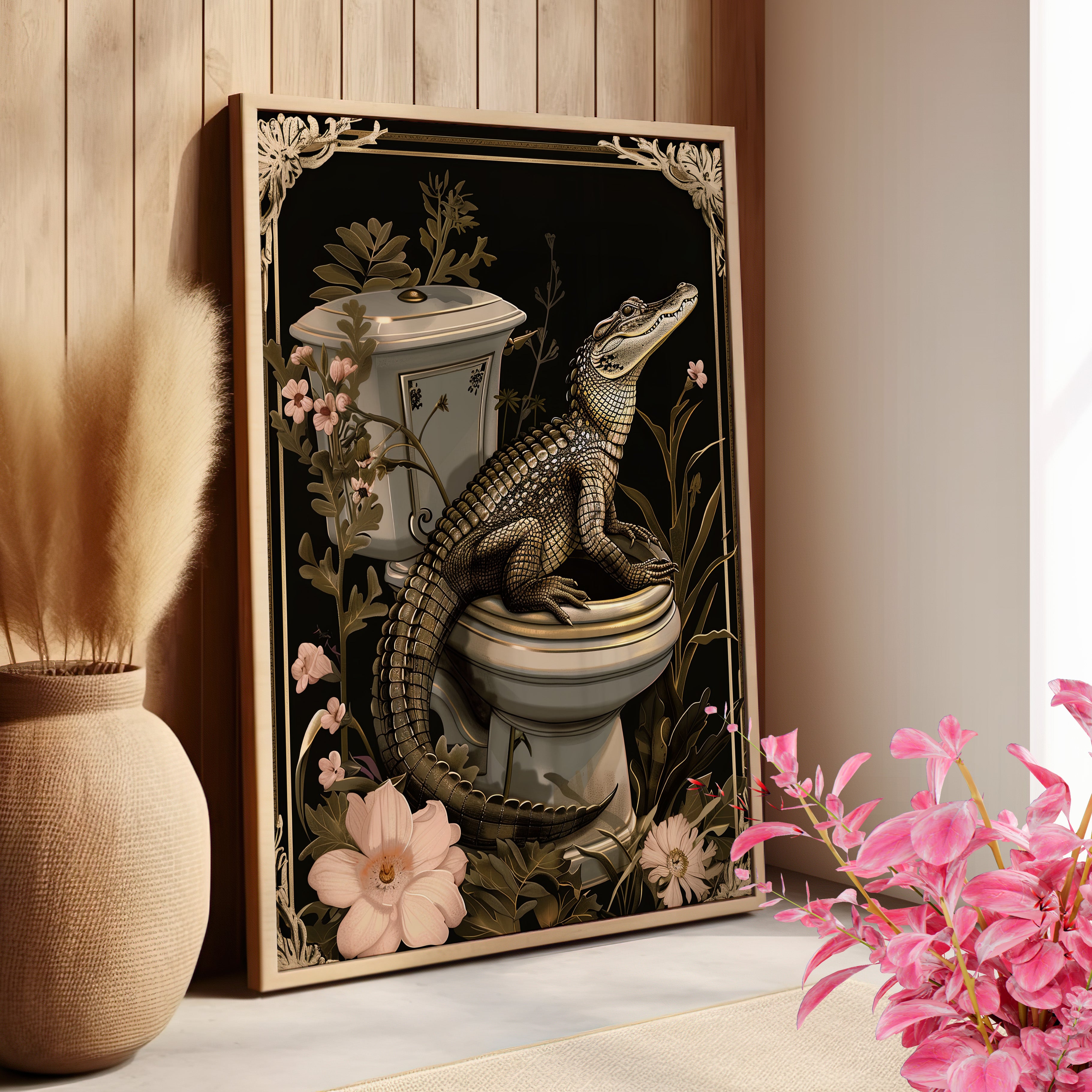 Toilet Gator Floral Surprise