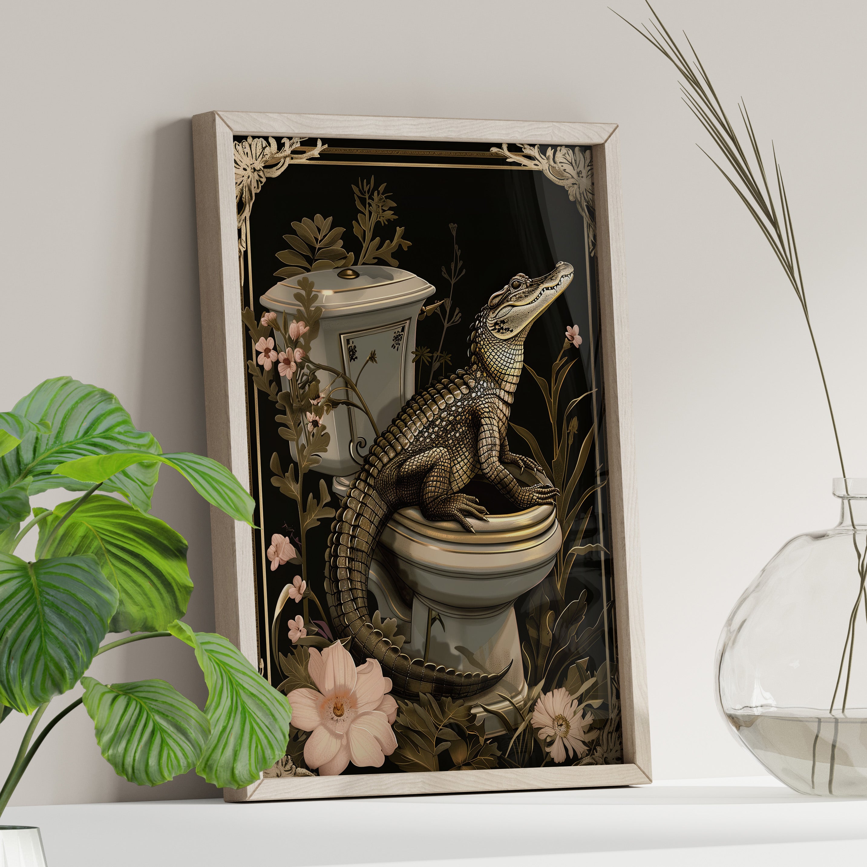 Toilet Gator Floral Surprise