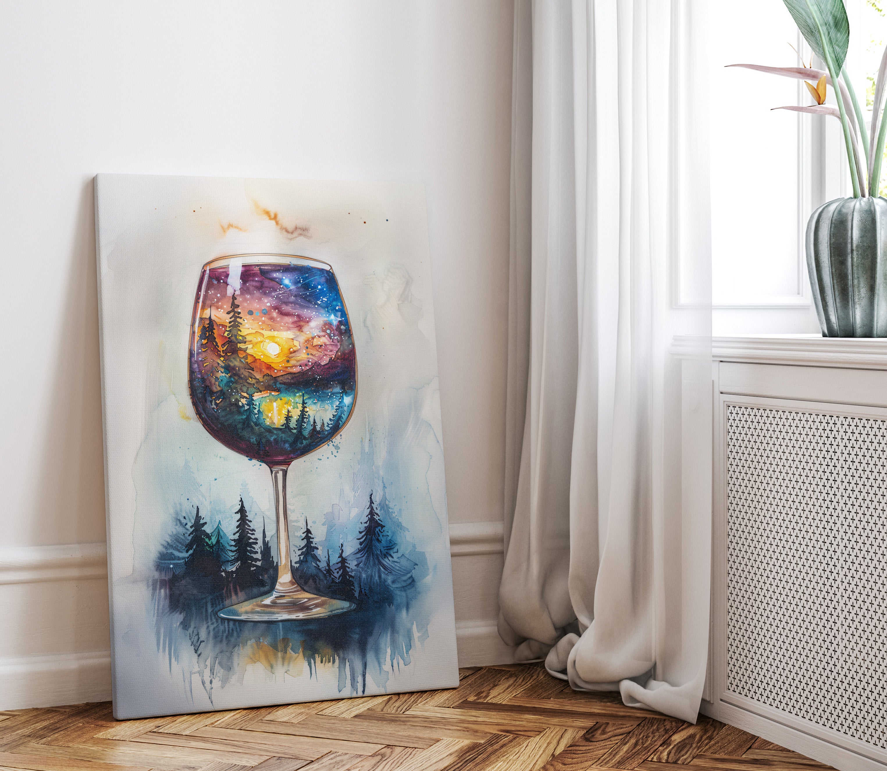 .75" Matte Canvas - Galaxy Within the Wine Glass