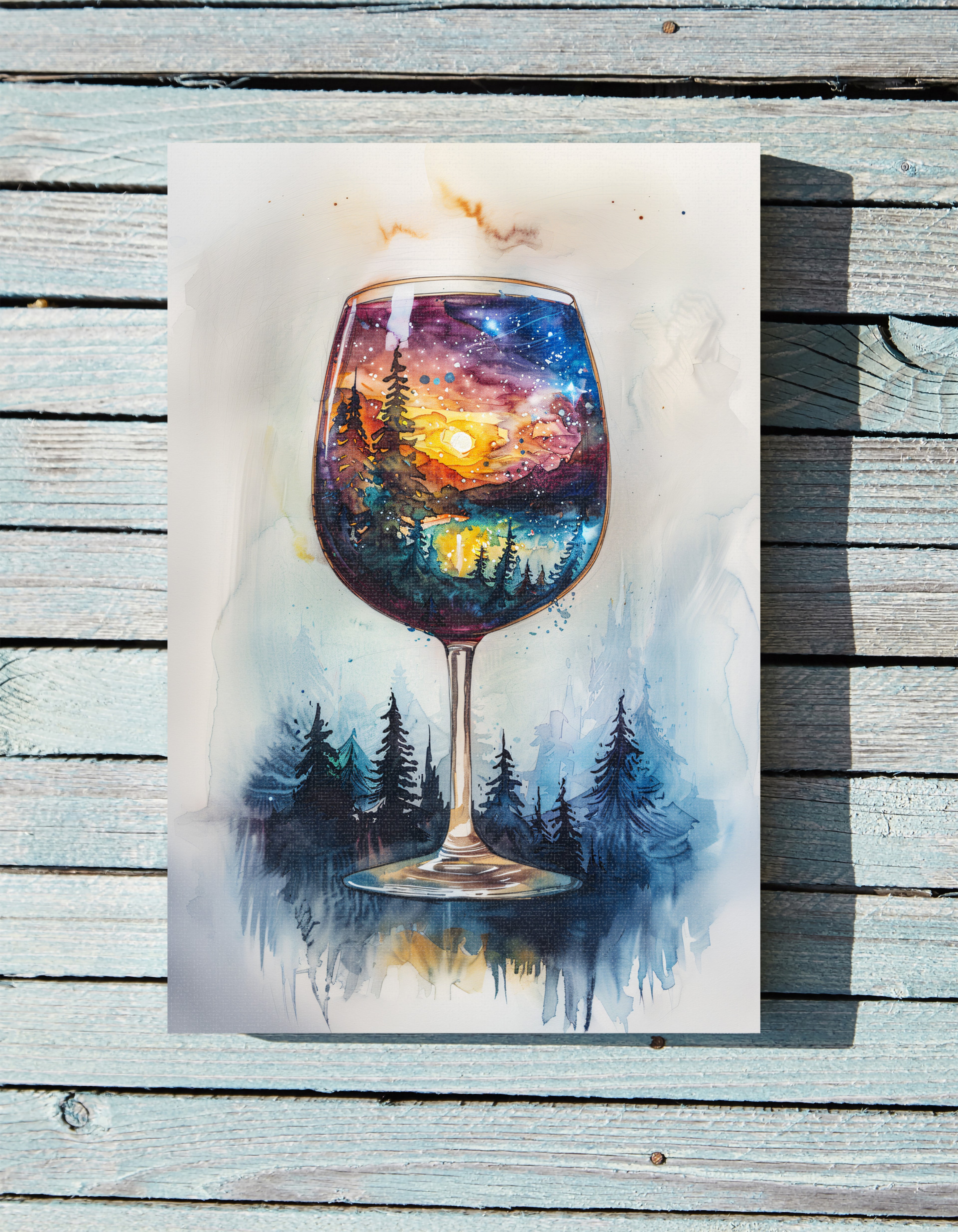 .75" Matte Canvas - Galaxy Within the Wine Glass