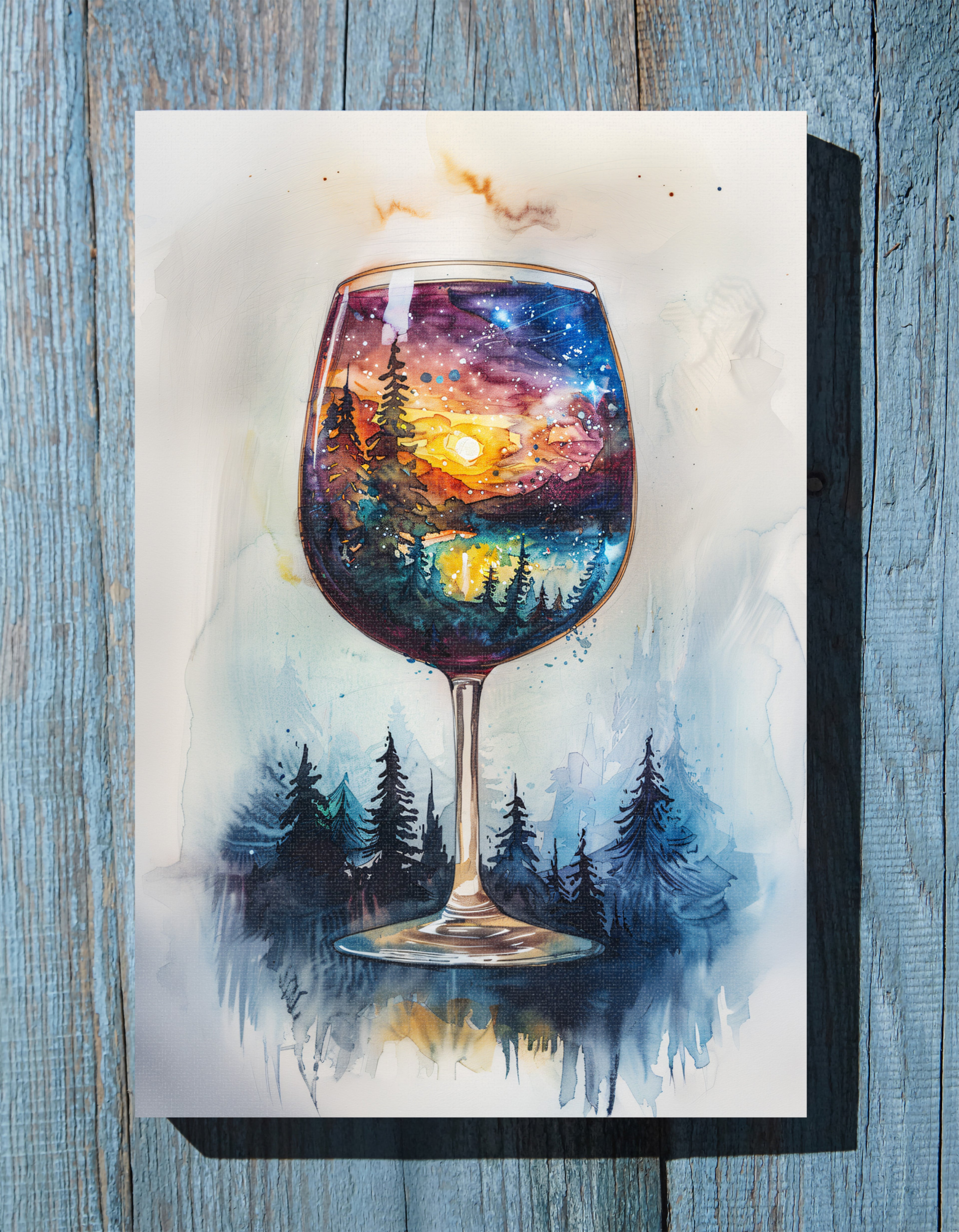 .75" Matte Canvas - Galaxy Within the Wine Glass