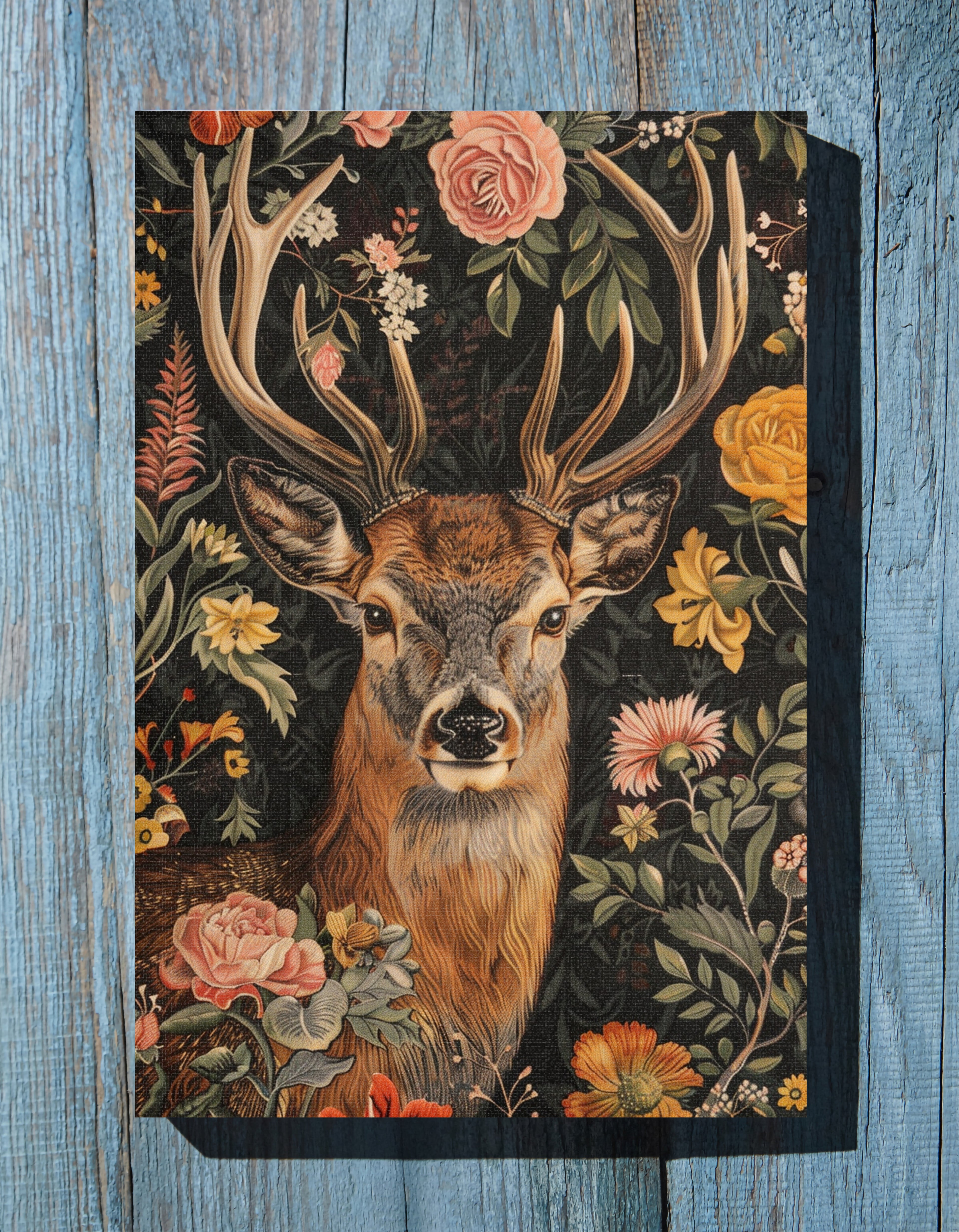.75" Matte Canvas - Floral Deer Majesty
