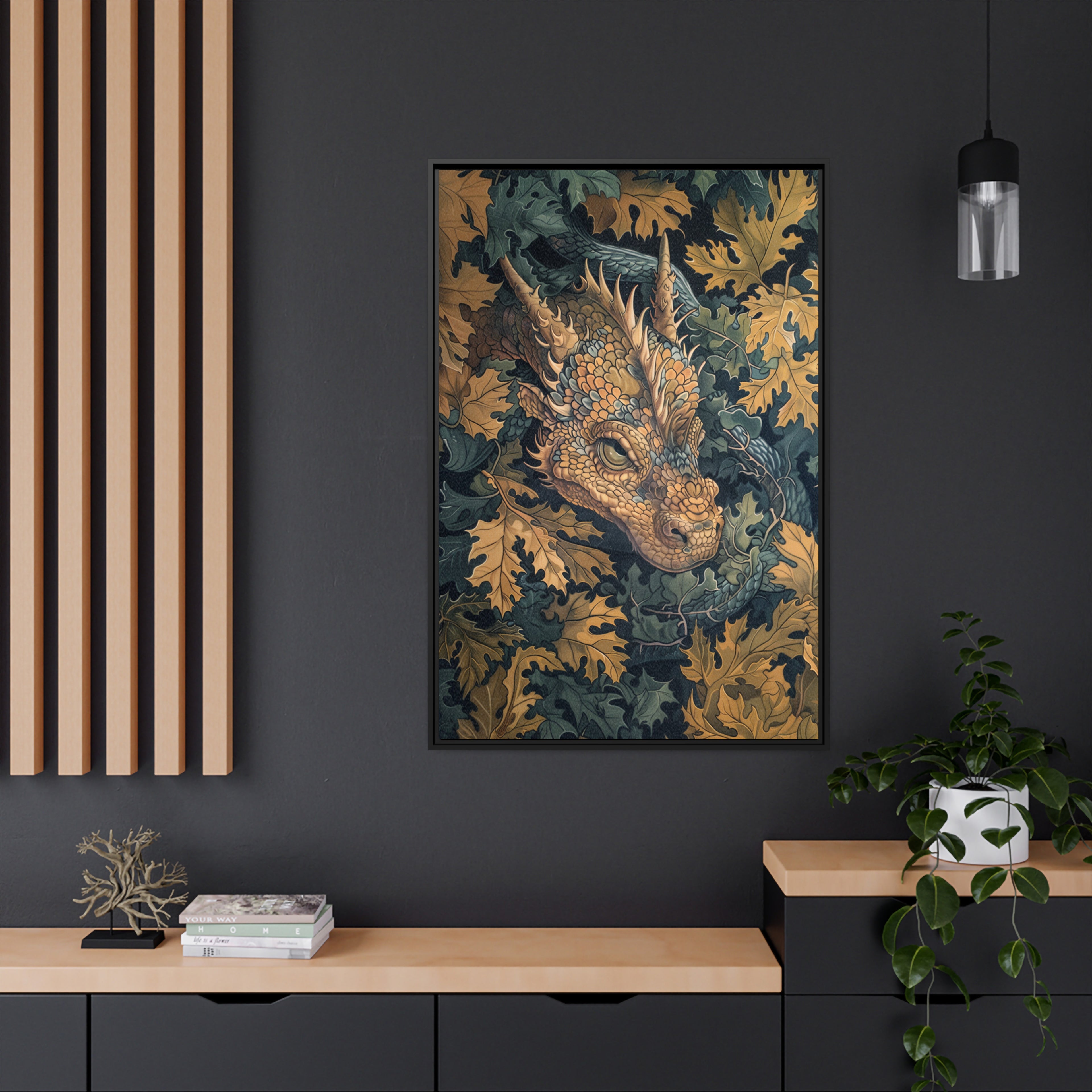 Framed Canvas - Enchanted Forest Dragon