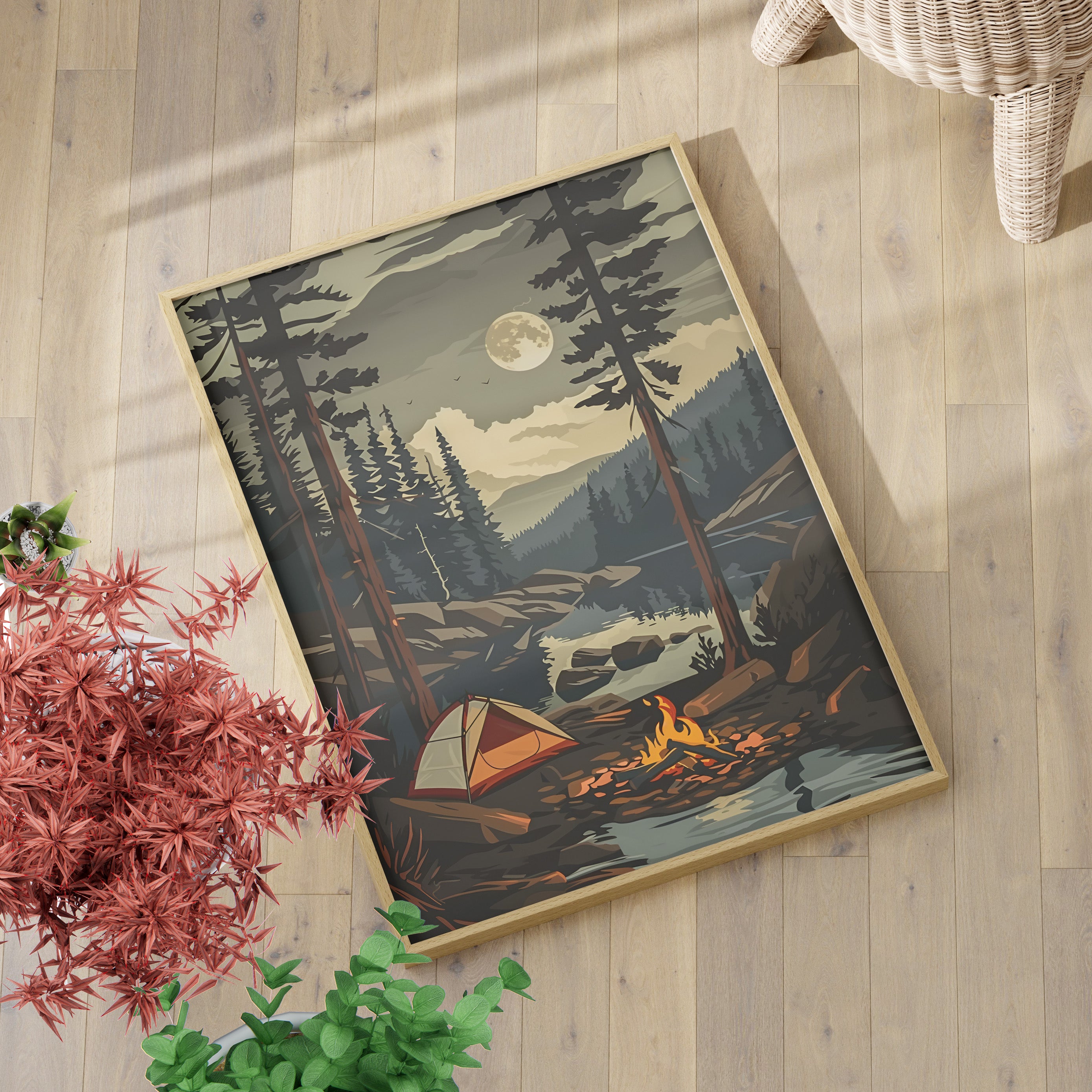 Moonlit Campfire Escape