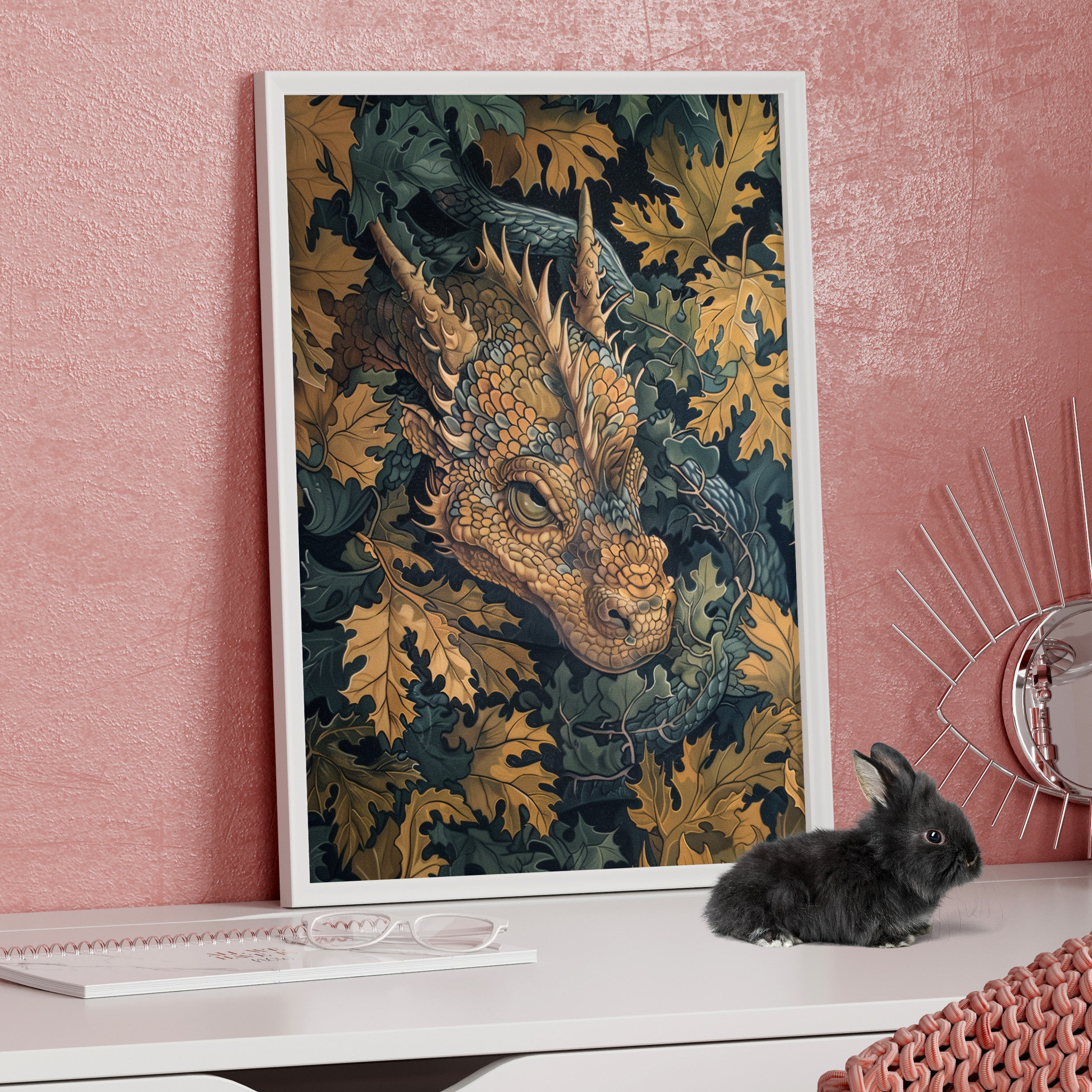 Framed Paper Print - Enchanted Forest Dragon
