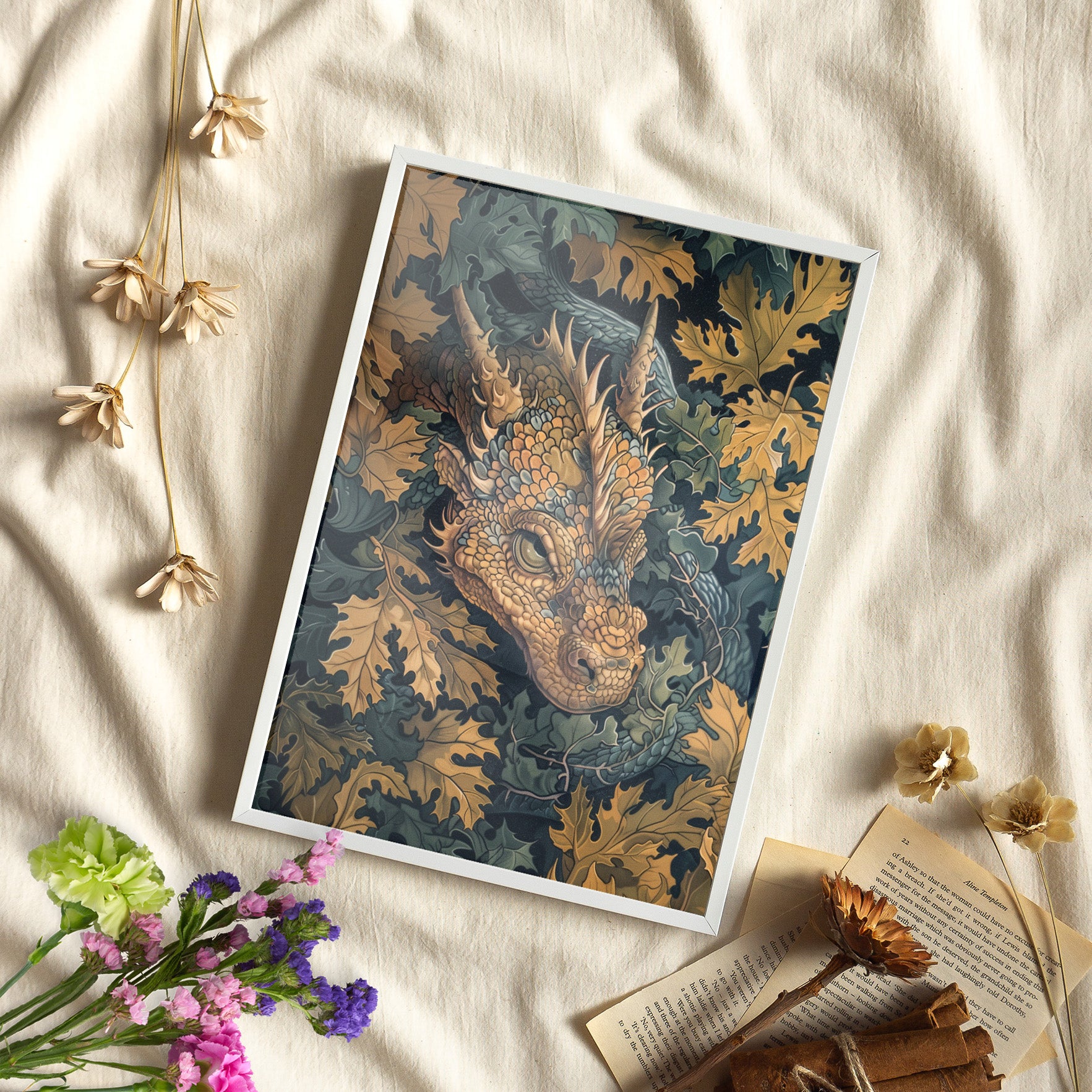 Framed Paper Print - Enchanted Forest Dragon