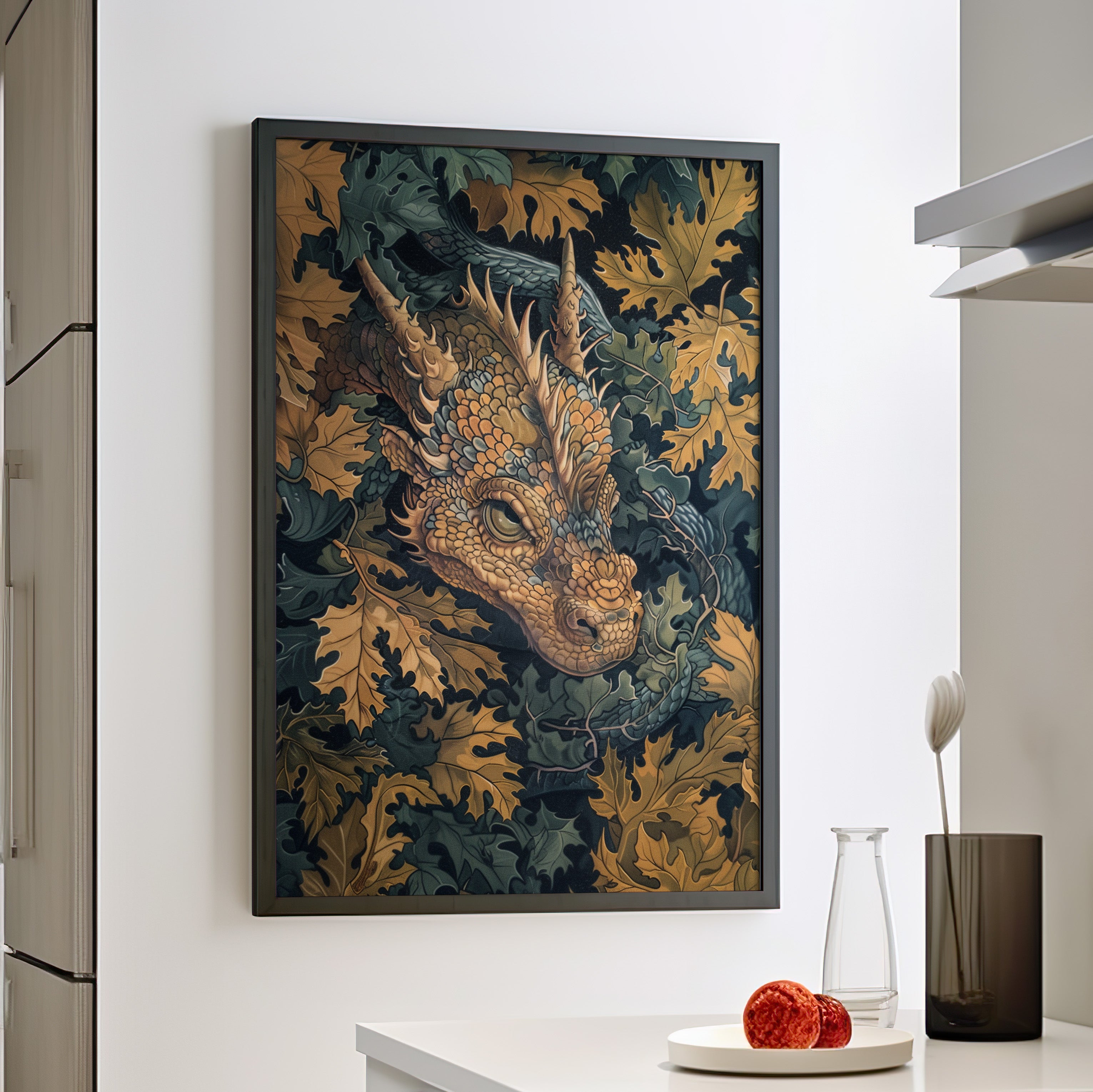 Framed Paper Print - Enchanted Forest Dragon