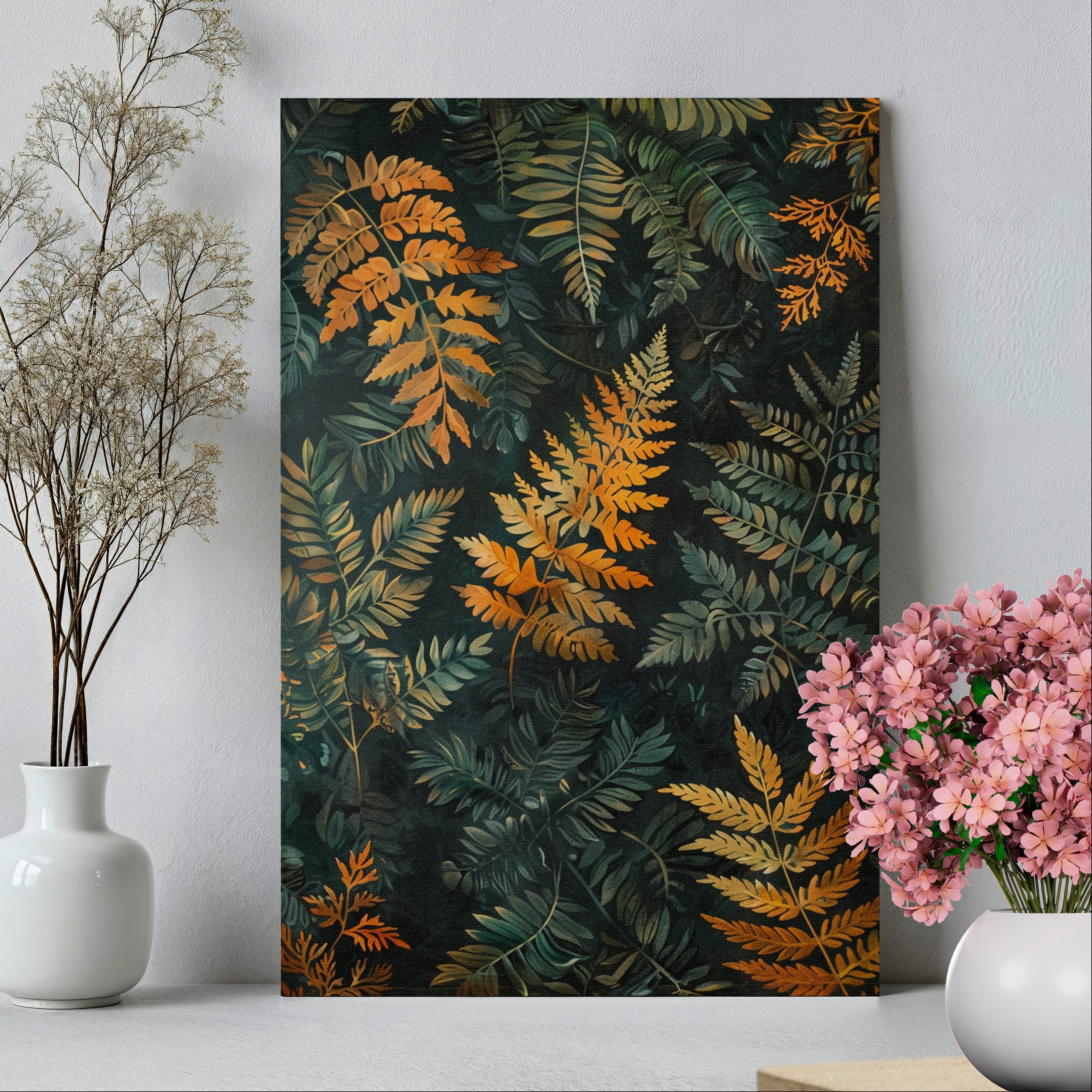 1.25" Matte Canvas - Golden Fern Elegance