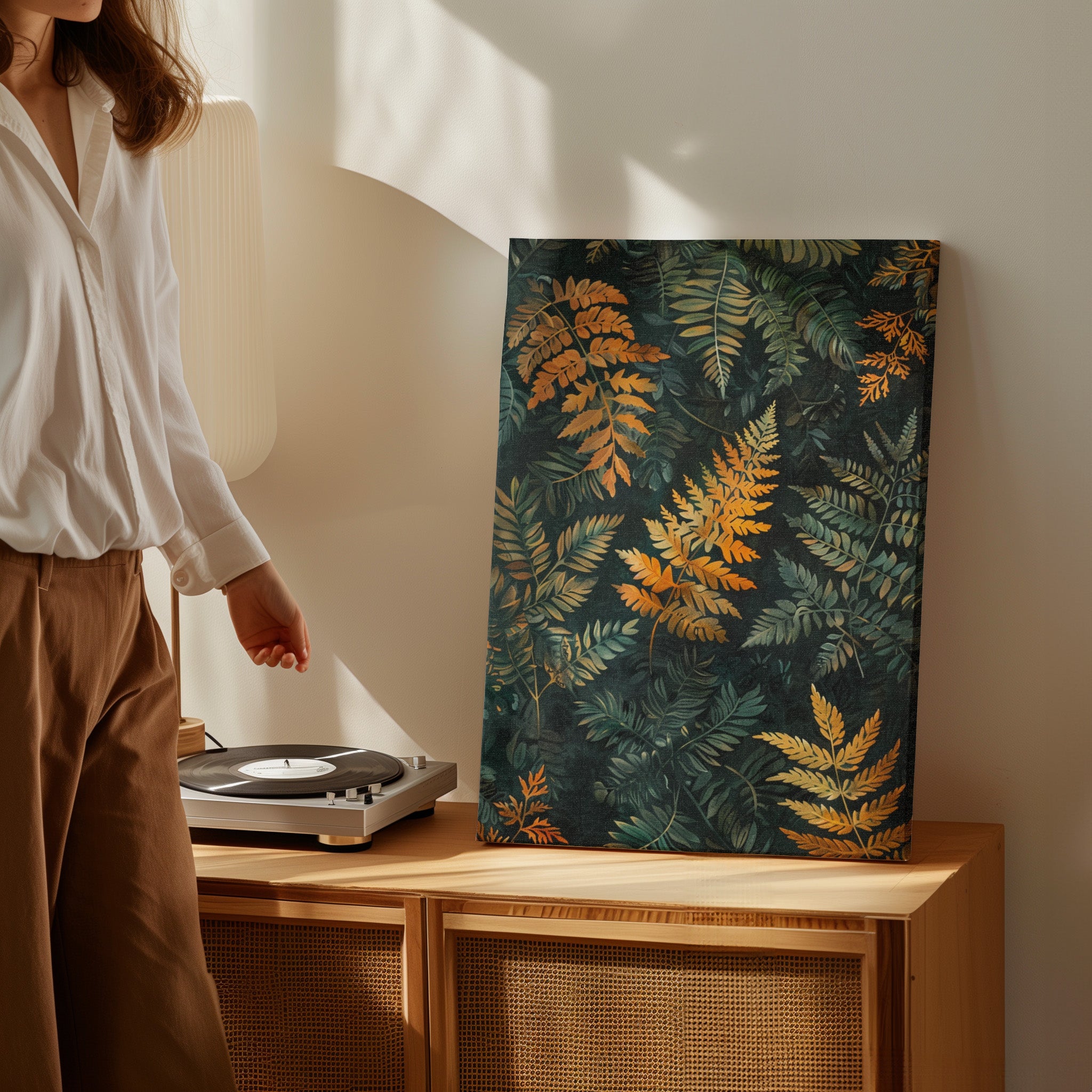 1.25" Matte Canvas - Golden Fern Elegance