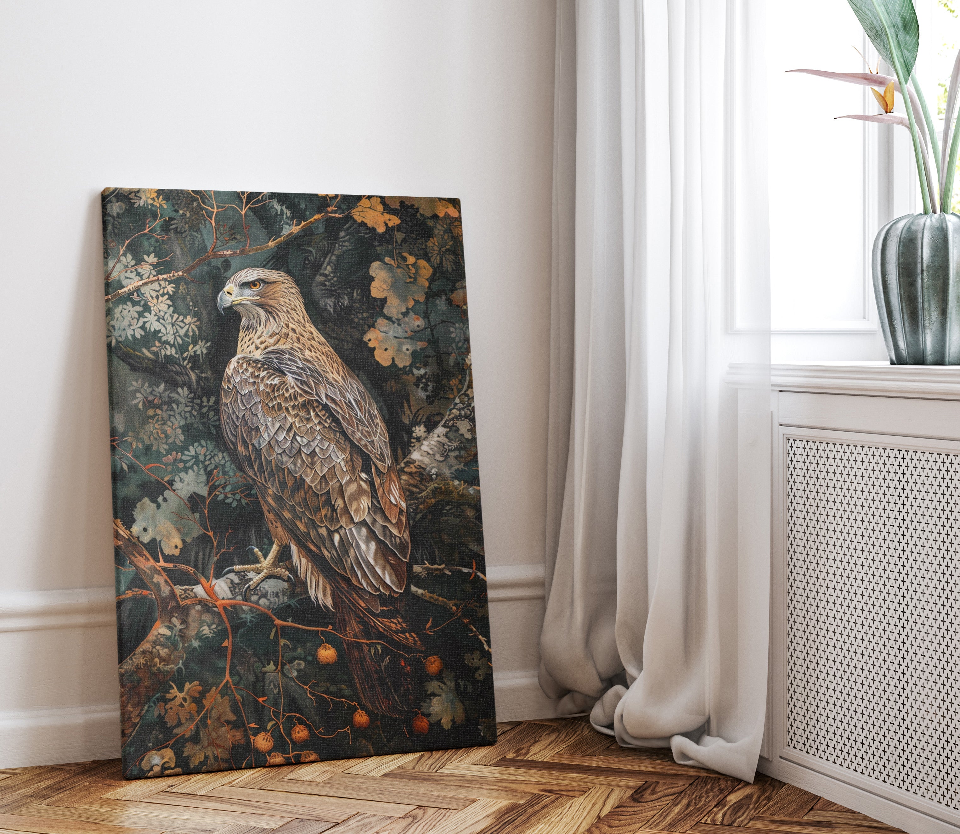 1.25" Matte Canvas - Majestic Hawk in Autumn