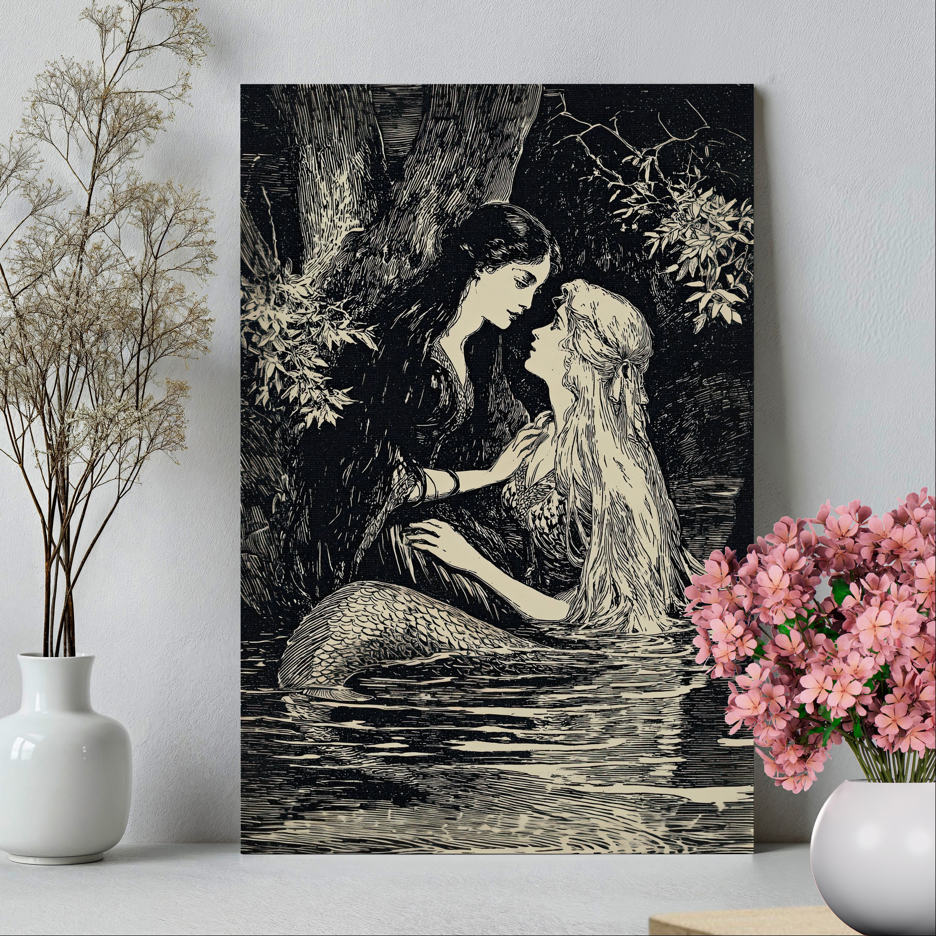 .75" Matte Canvas - Mermaid Fairy Midnight Kiss